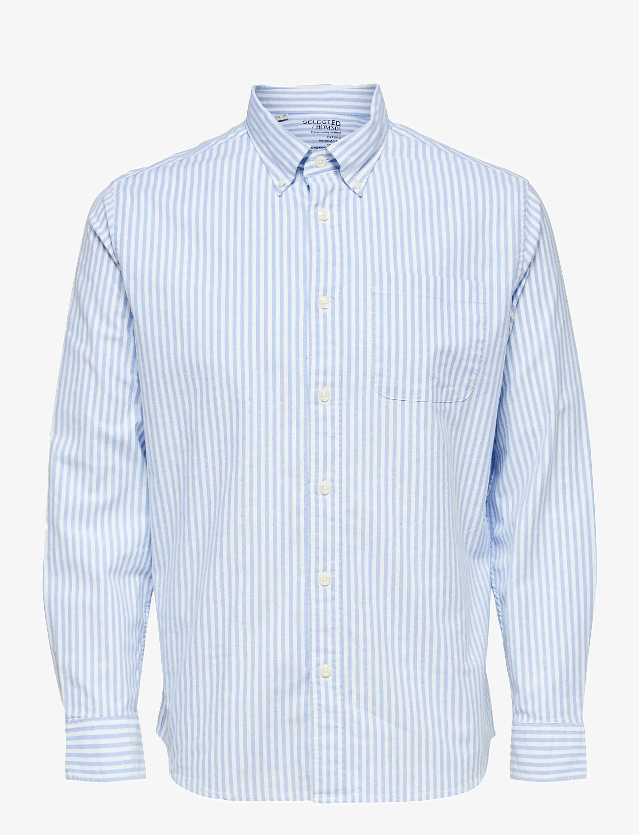 Selected - SLMREGCOLE RICK-OX SHIRT LS NOOS - gestreifte hemden - skyway - 1