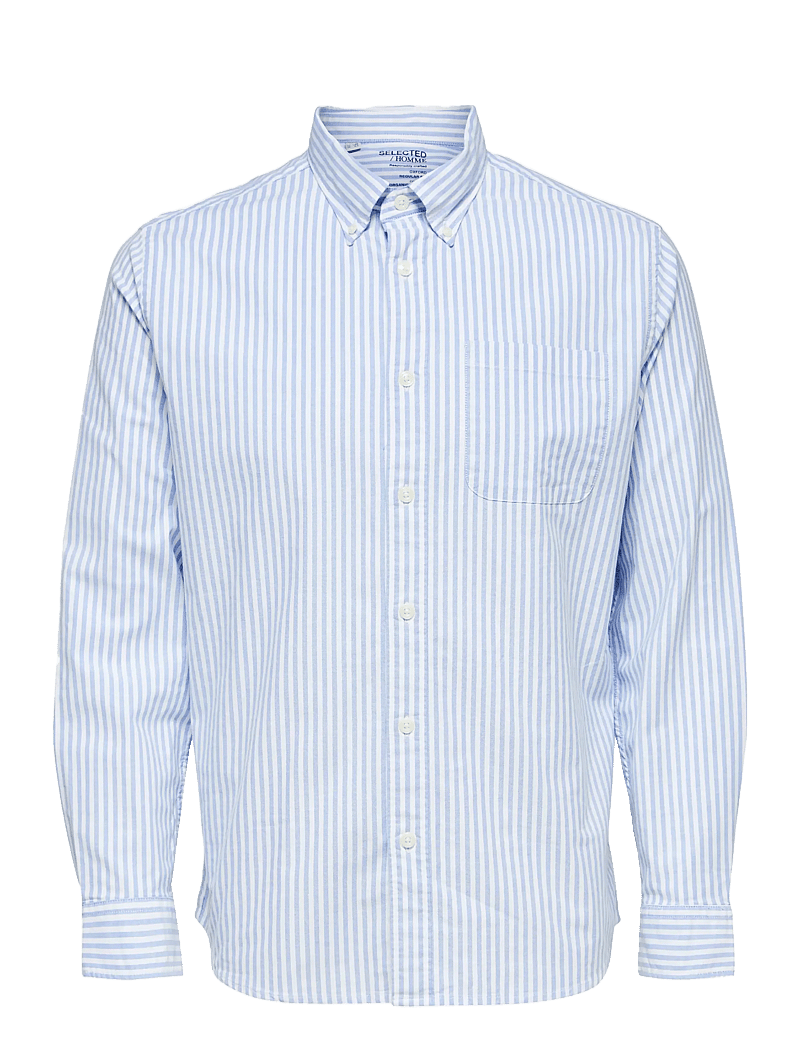 Selected - SLMREGCOLE RICK-OX SHIRT LS NOOS - gestreifte hemden - skyway - 1