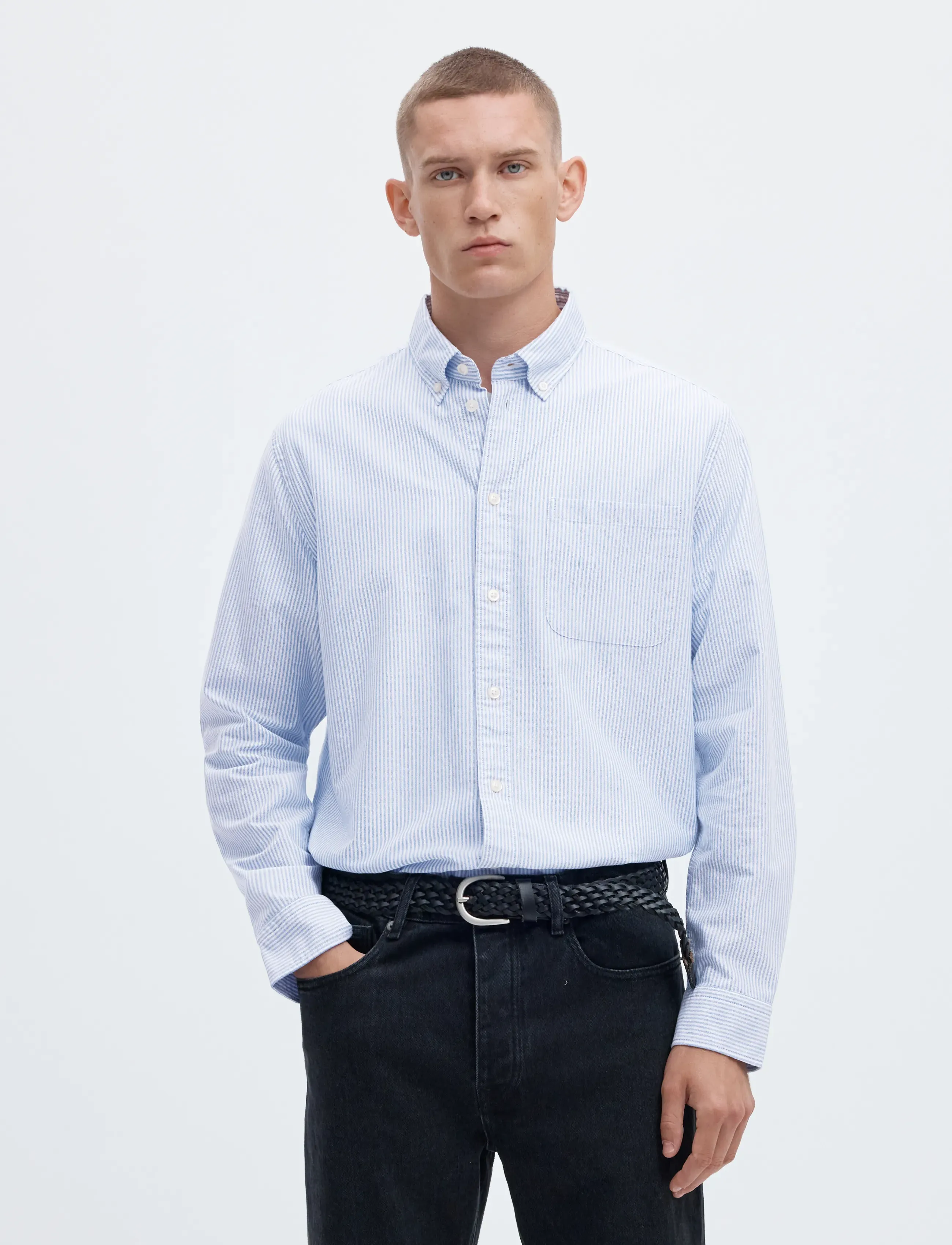 Selected - SLMCOLE-RICK OX REG LS SHIRT NOOS - stribede skjorter - skyway - 0