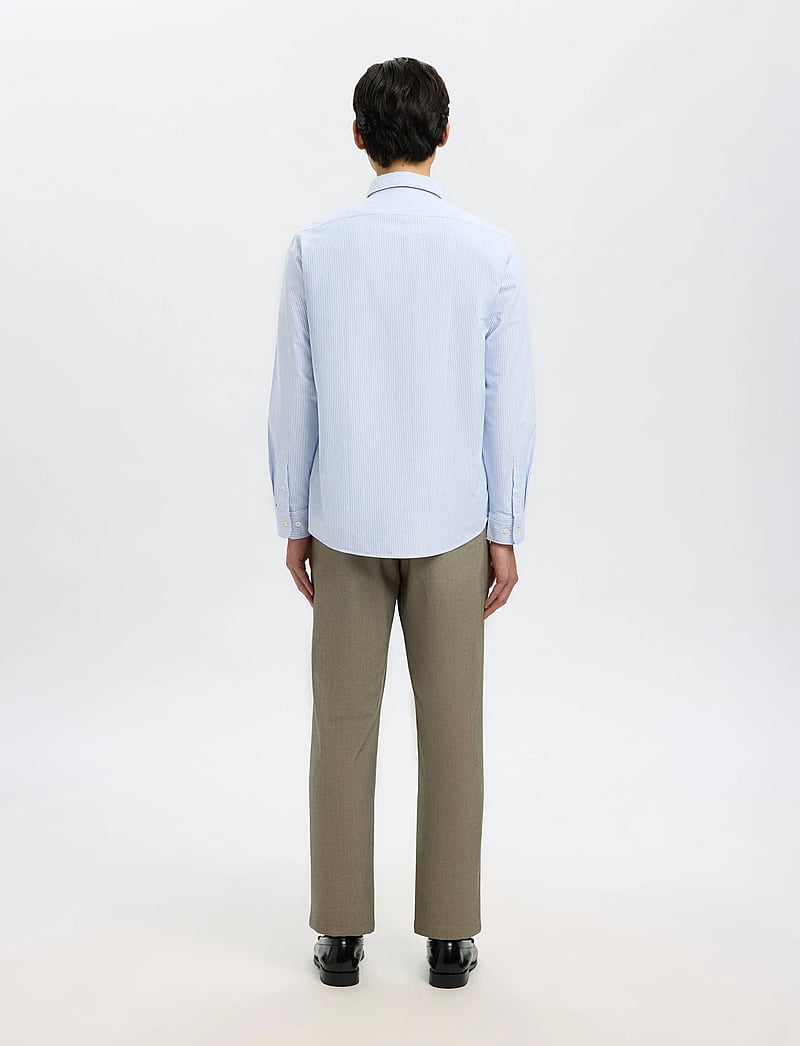 Selected - SLMREGCOLE RICK-OX SHIRT LS NOOS - gestreifte hemden - skyway - 3