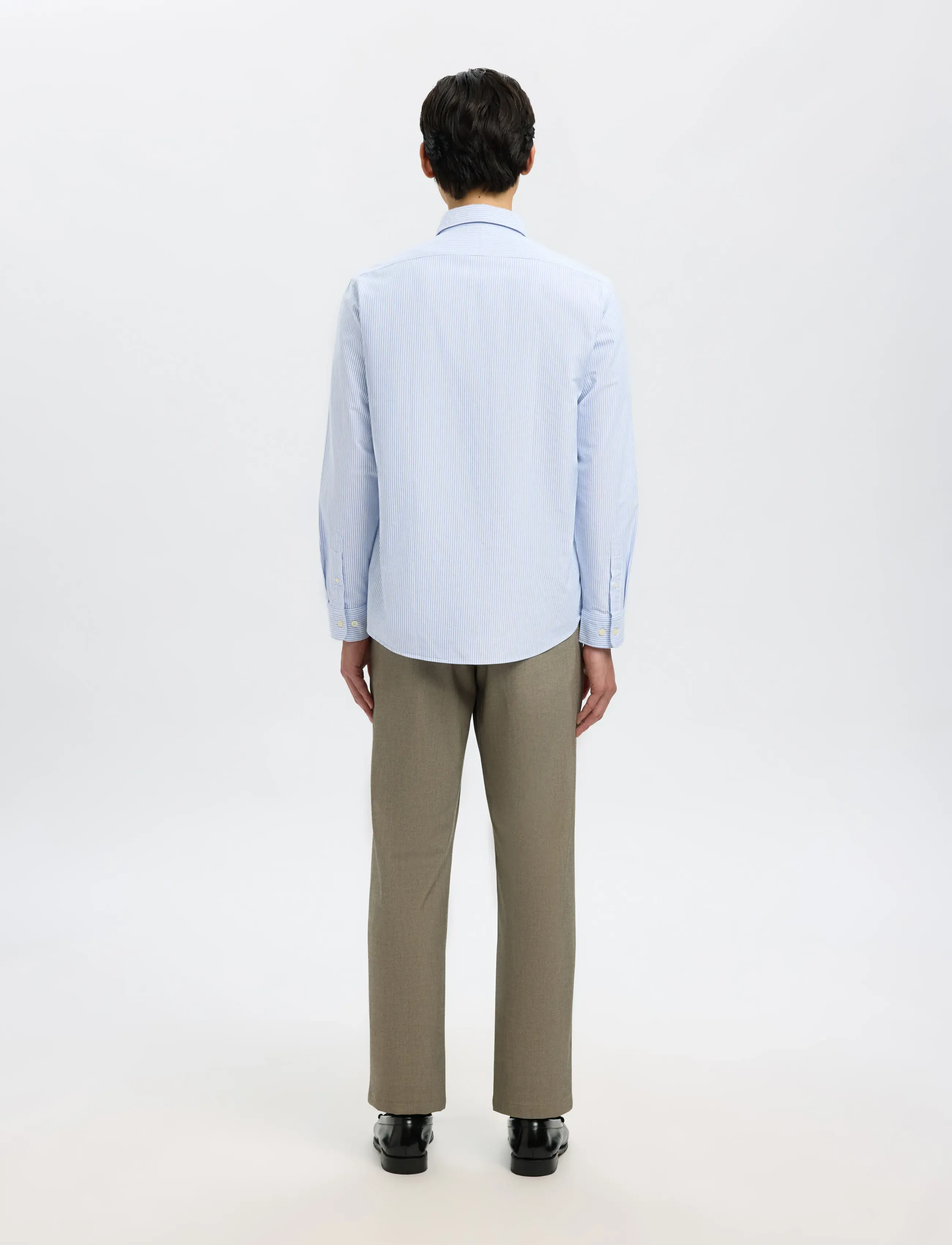 Selected - SLMREGCOLE RICK-OX SHIRT LS NOOS - stribede skjorter - skyway - 3