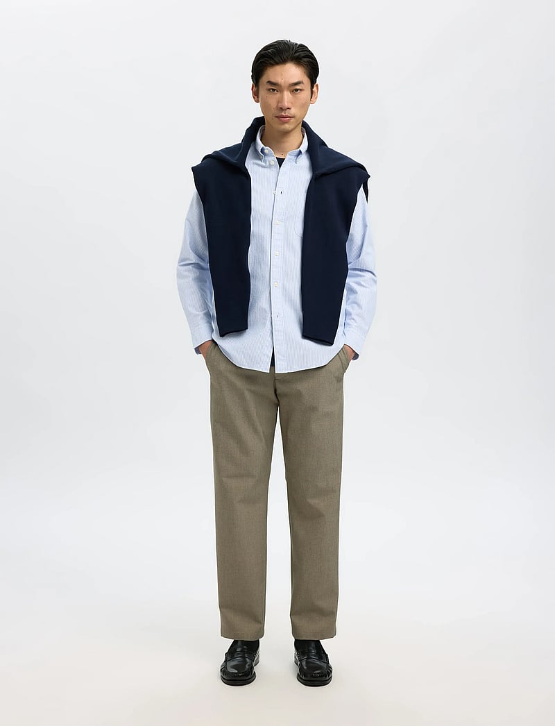 Selected - SLMREGCOLE RICK-OX SHIRT LS NOOS - gestreifte hemden - skyway - 4