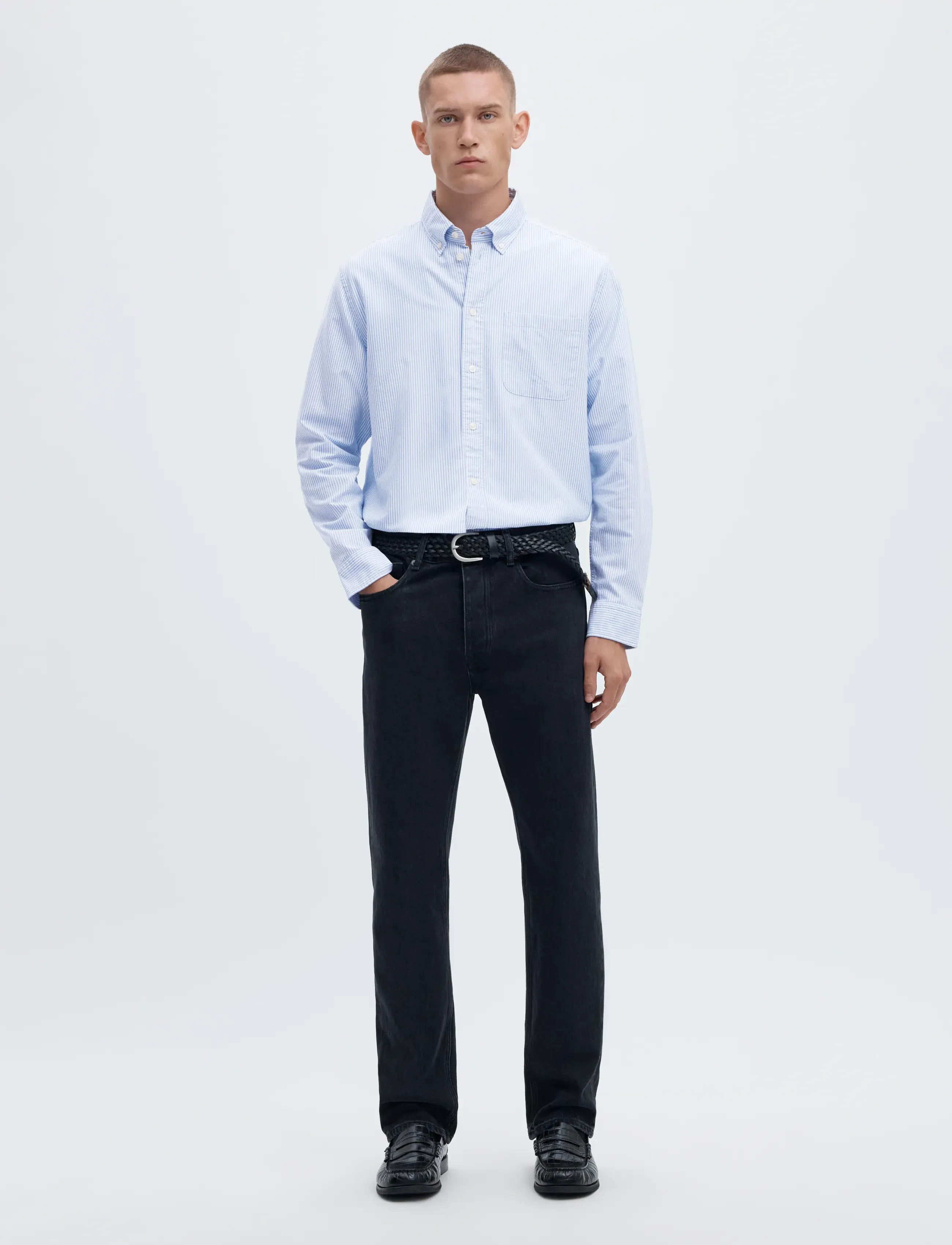 Selected - SLMCOLE-RICK OX REG LS SHIRT NOOS - stribede skjorter - skyway - 4