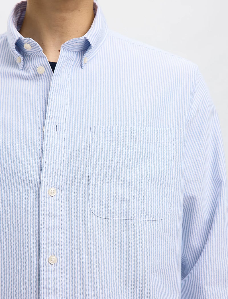 Selected - SLMREGCOLE RICK-OX SHIRT LS NOOS - gestreifte hemden - skyway - 5