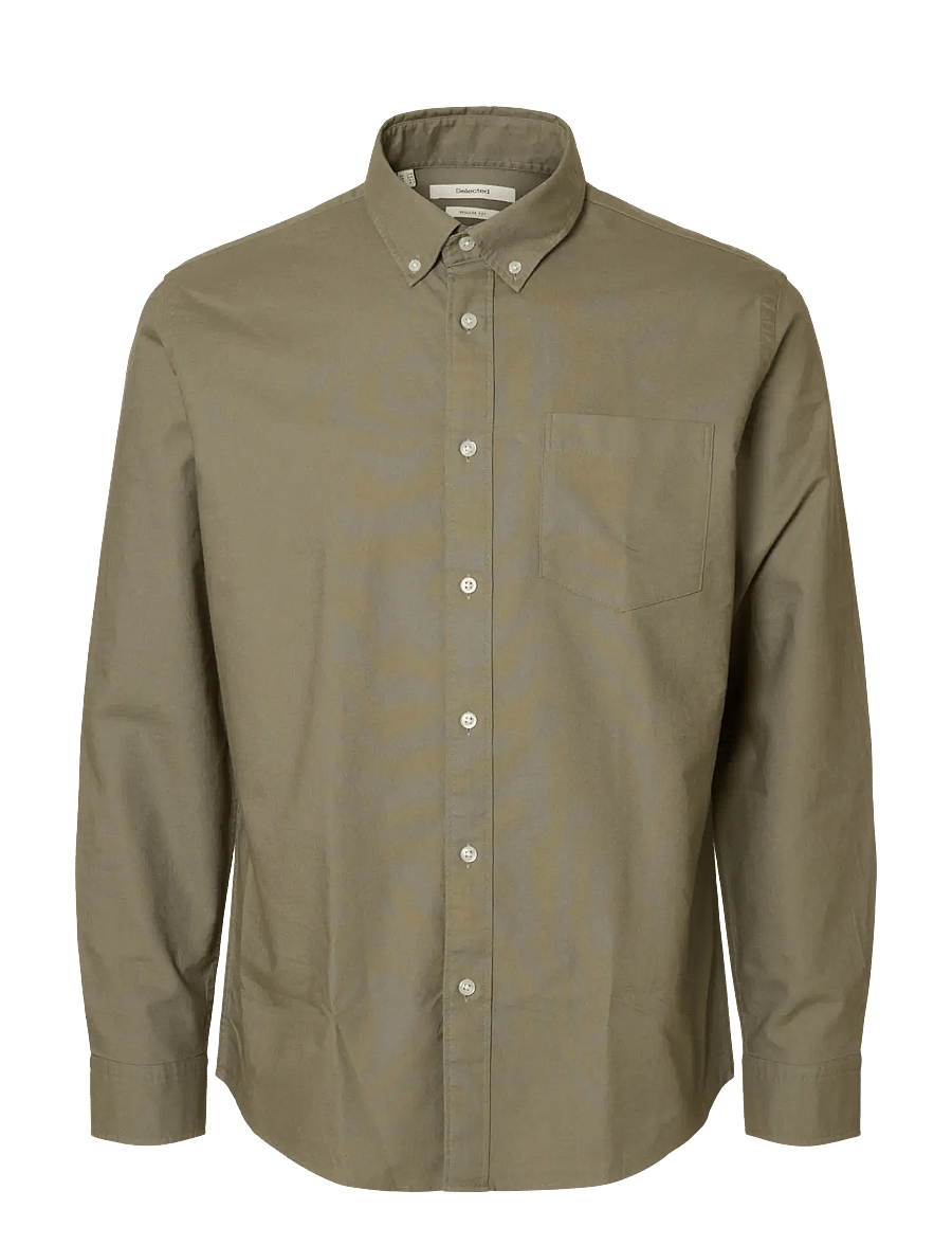 Selected - SLMREGCOLE RICK-OX SHIRT LS NOOS - triibulised särgid - vetiver - 1