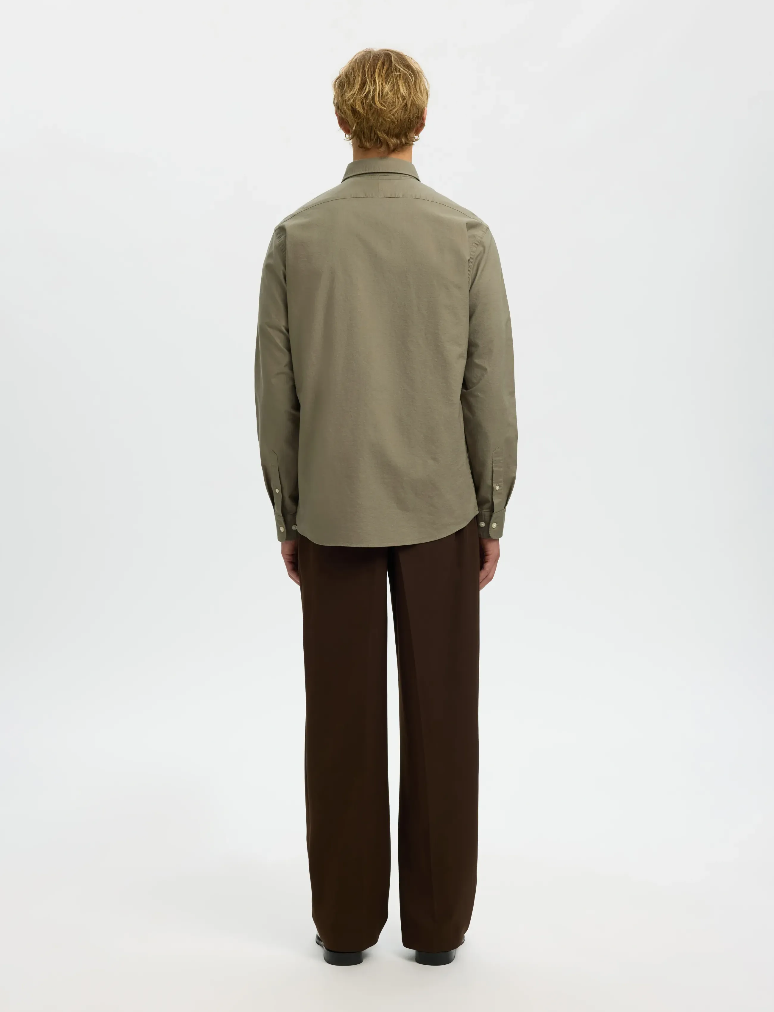 Selected - SLMREGCOLE RICK-OX SHIRT LS NOOS - stribede skjorter - vetiver - 2