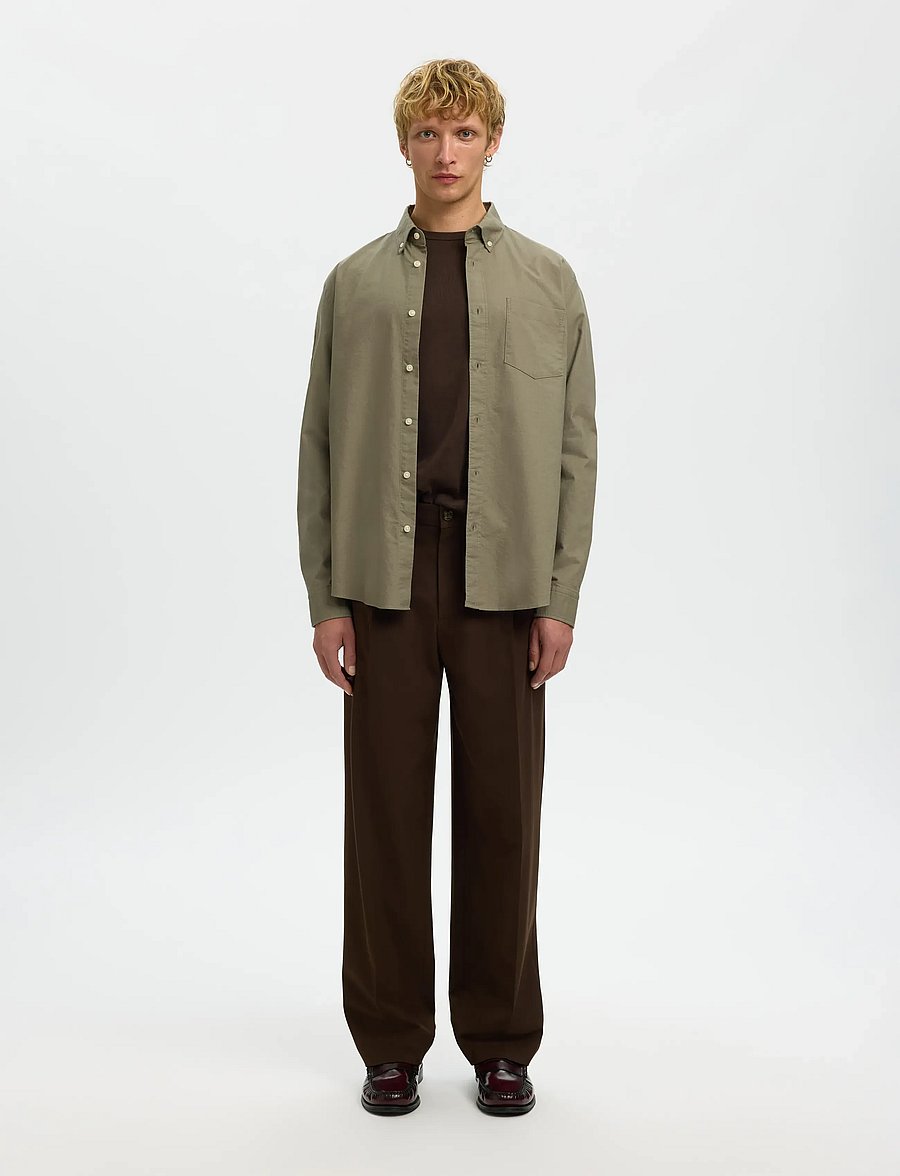 Selected - SLMREGCOLE RICK-OX SHIRT LS NOOS - triibulised särgid - vetiver - 3