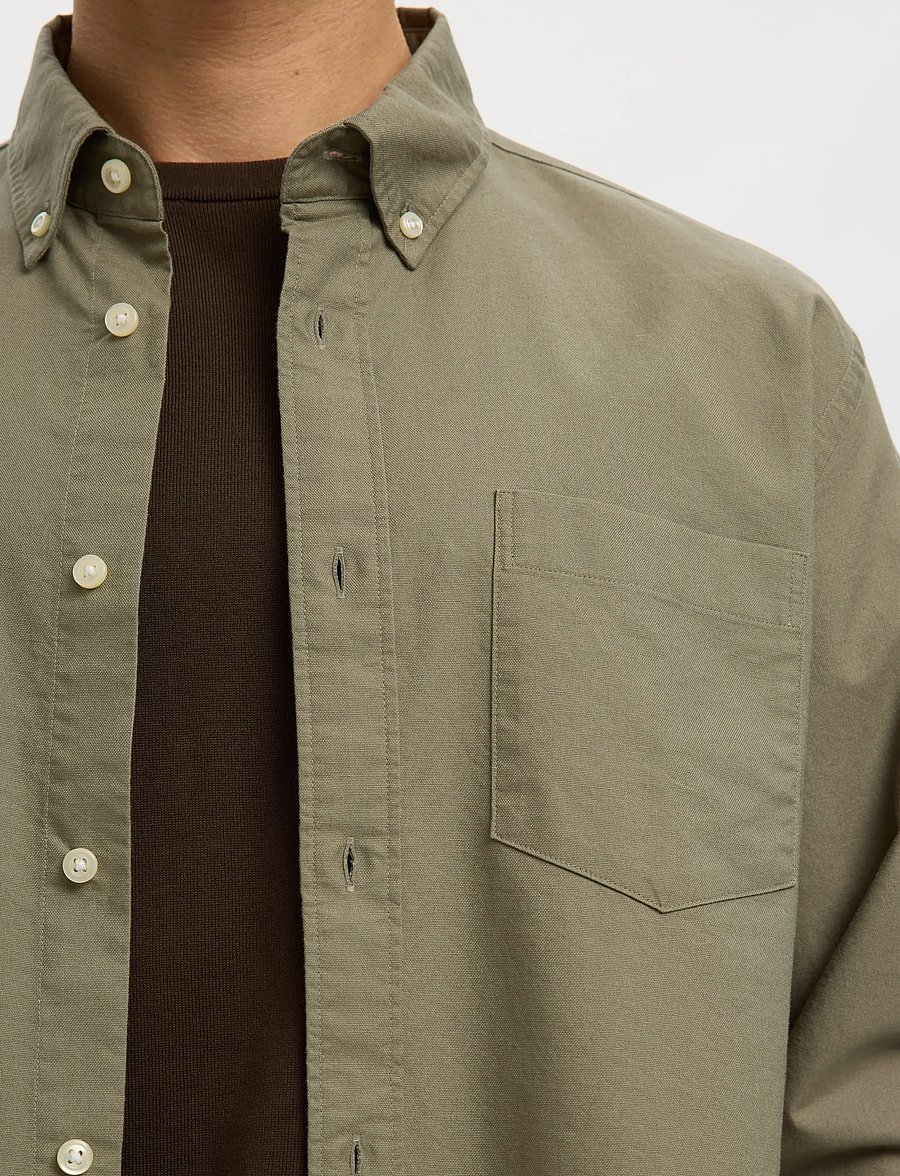 Selected - SLMREGCOLE RICK-OX SHIRT LS NOOS - triibulised särgid - vetiver - 4