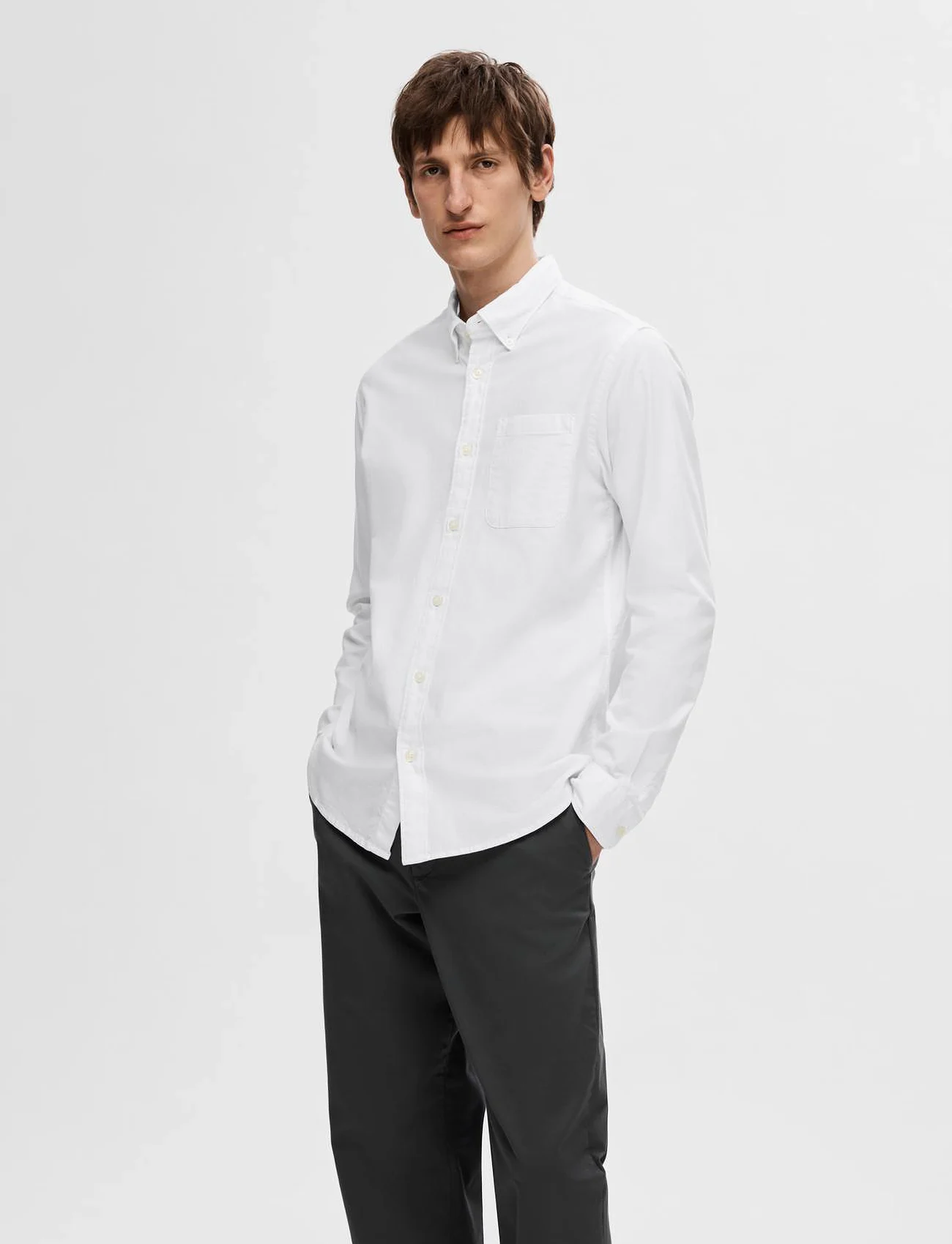 Selected Homme - SLHREGRICK-OX SHIRT LS NOOS - oxford skjorter - white - 0