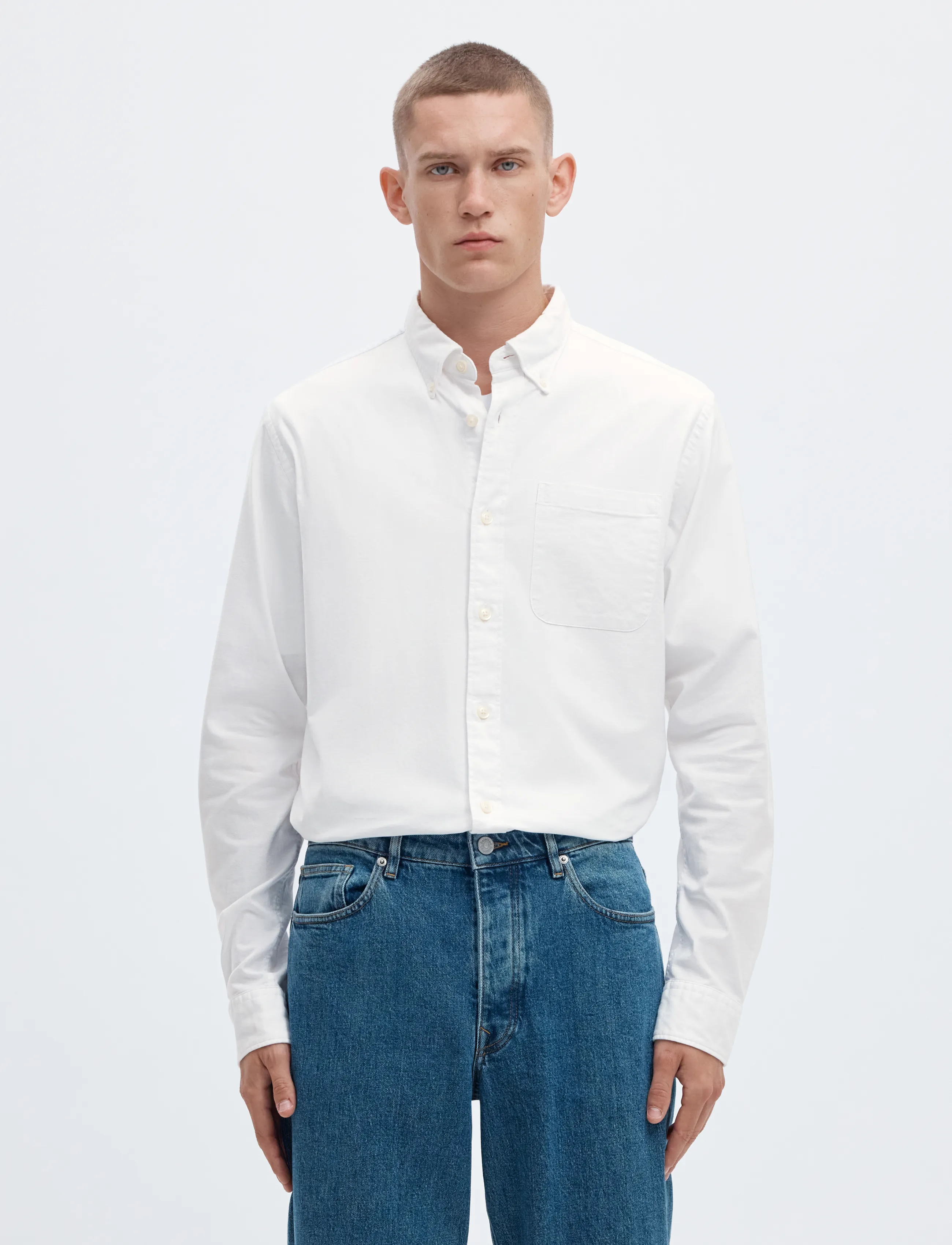 Selected - SLMCOLE-RICK OX REG LS SHIRT NOOS - gestreifte hemden - white - 0
