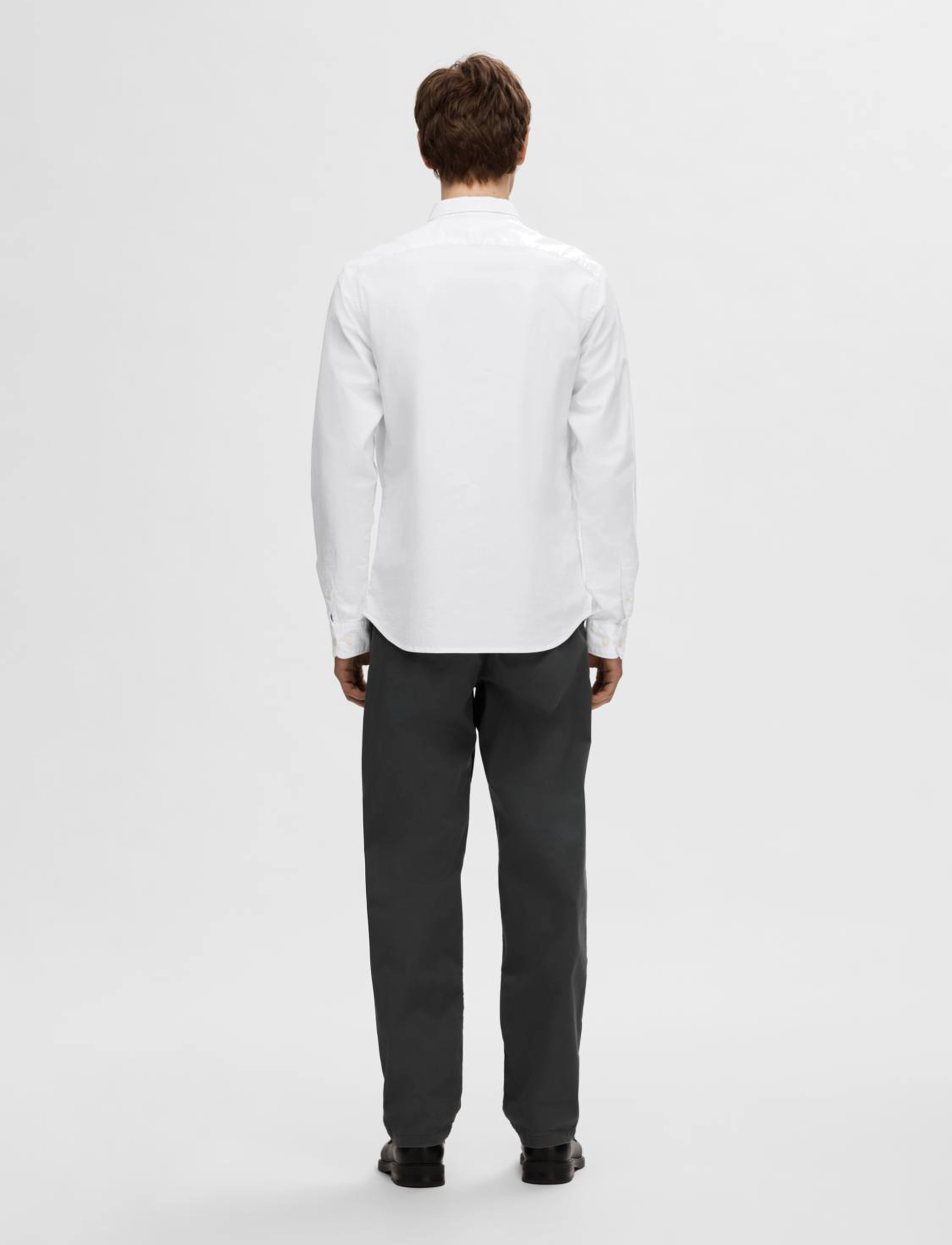 Selected - SLMREGCOLE RICK-OX SHIRT LS NOOS - dryžuoti marškiniai - white - 2
