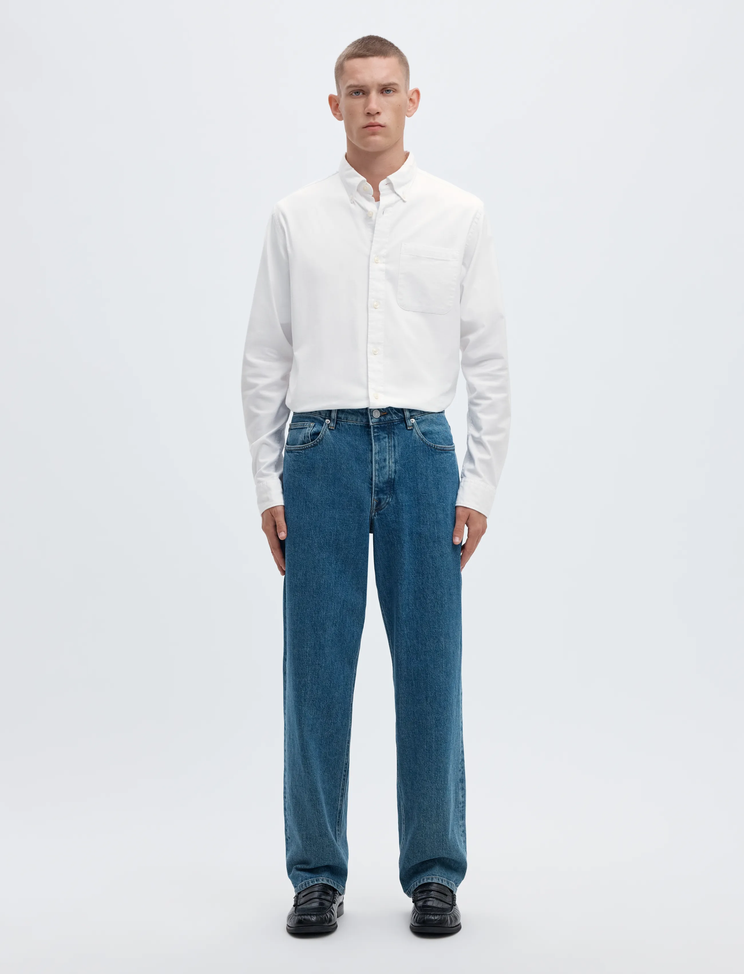 Selected - SLMCOLE-RICK OX REG LS SHIRT NOOS - gestreifte hemden - white - 3