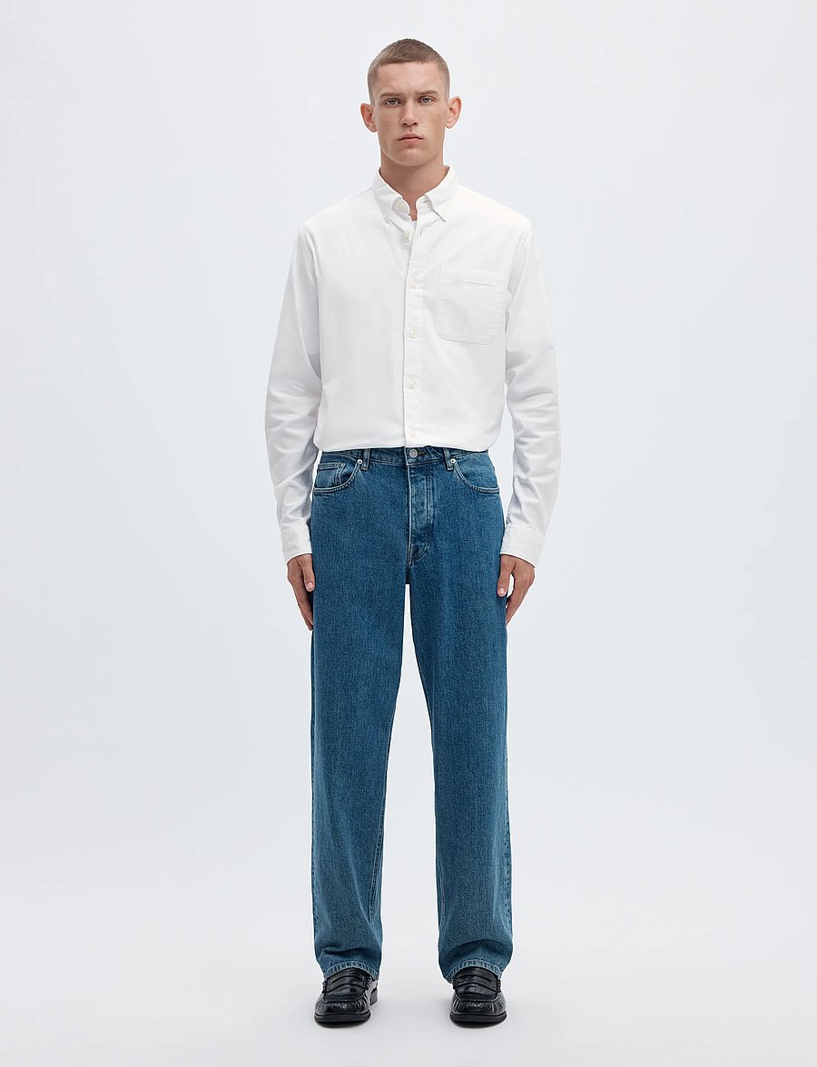 Selected - SLMCOLE-RICK OX REG LS SHIRT NOOS - gestreifte hemden - white - 3
