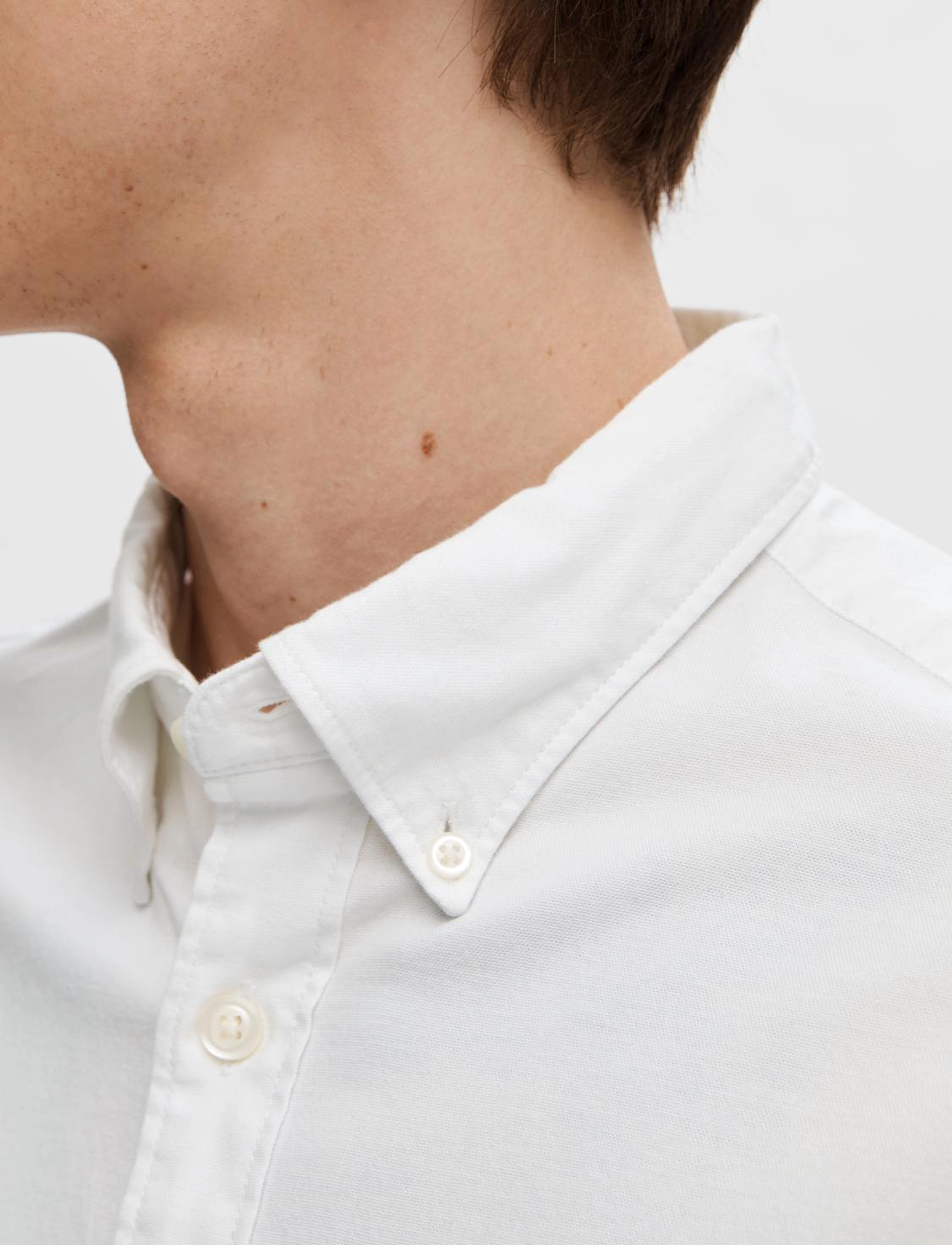 Selected - SLMREGCOLE RICK-OX SHIRT LS NOOS - dryžuoti marškiniai - white - 5