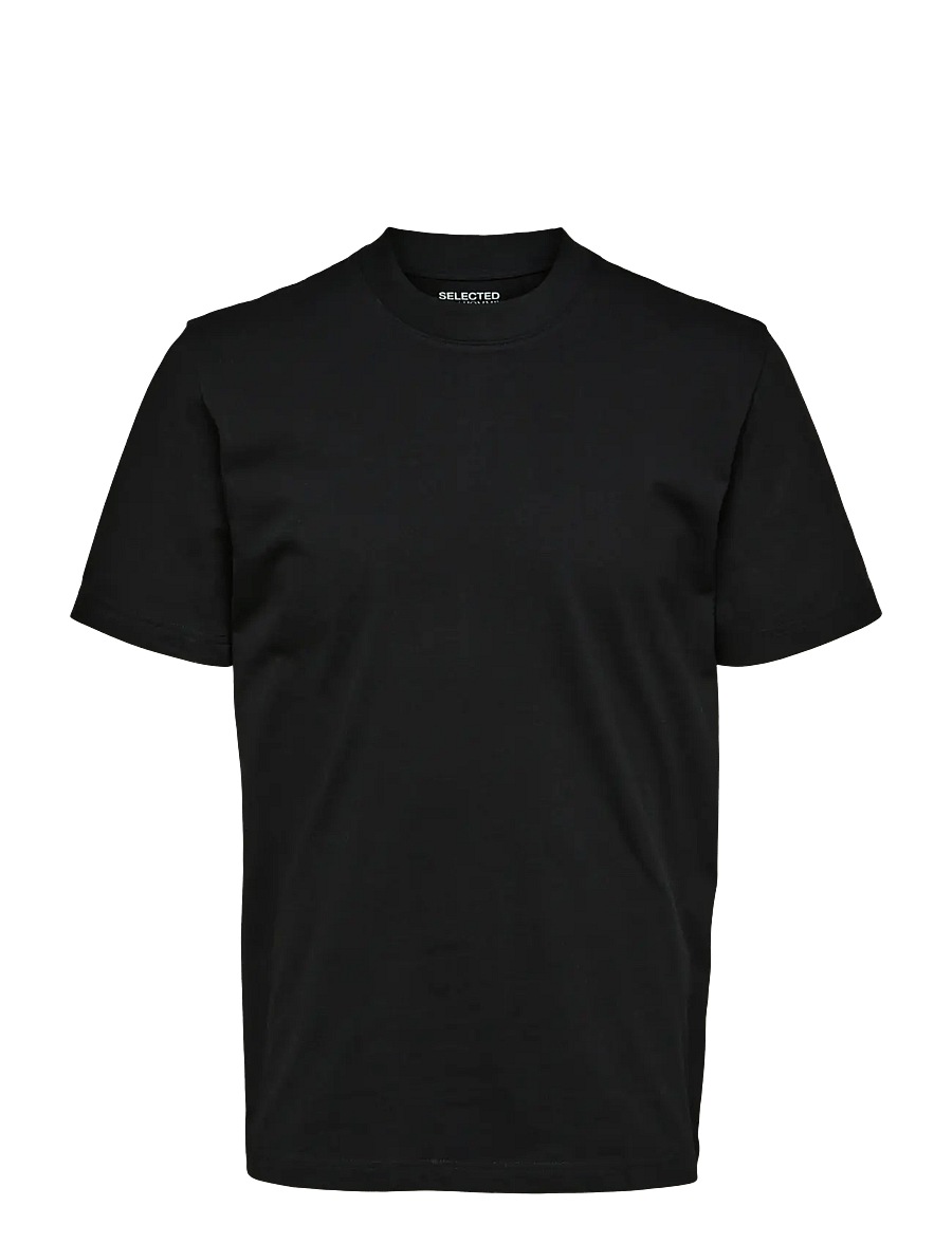 Selected - SLMCOLMAN SS O-NECK TEE NOOS - kurzärmelige t-shirts - black - 1