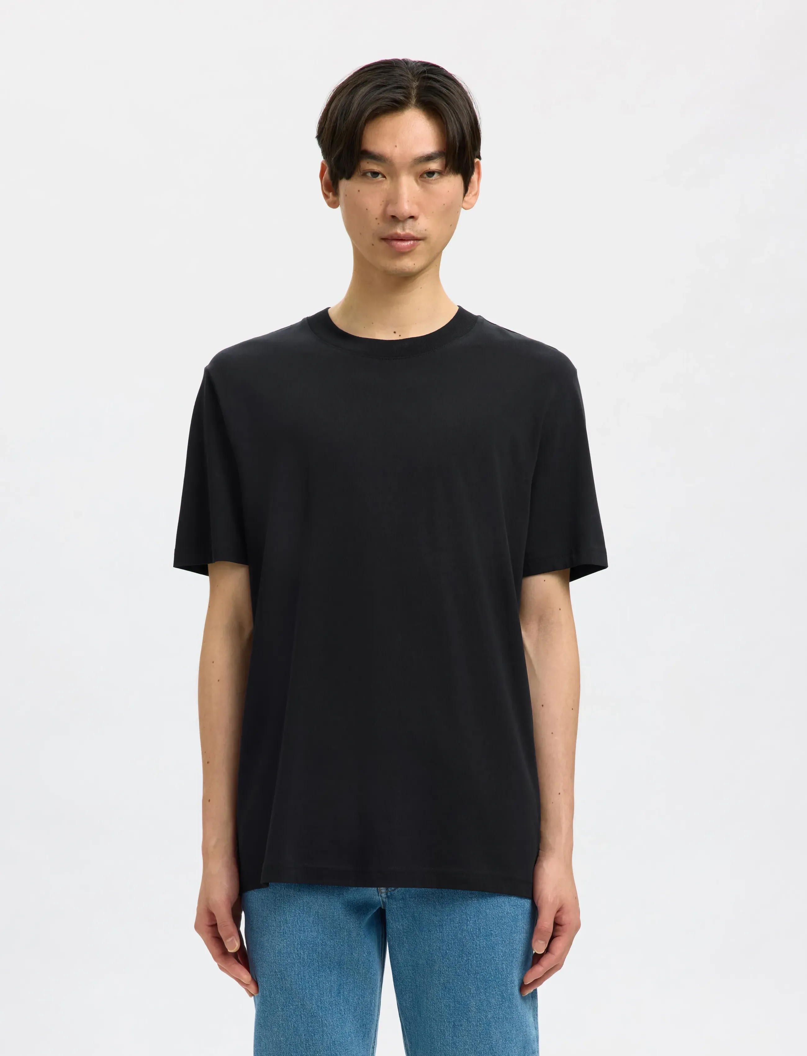 Selected SLMCOLMAN SS O-NECK TEE NOOS - T-särgid - BLACK / black