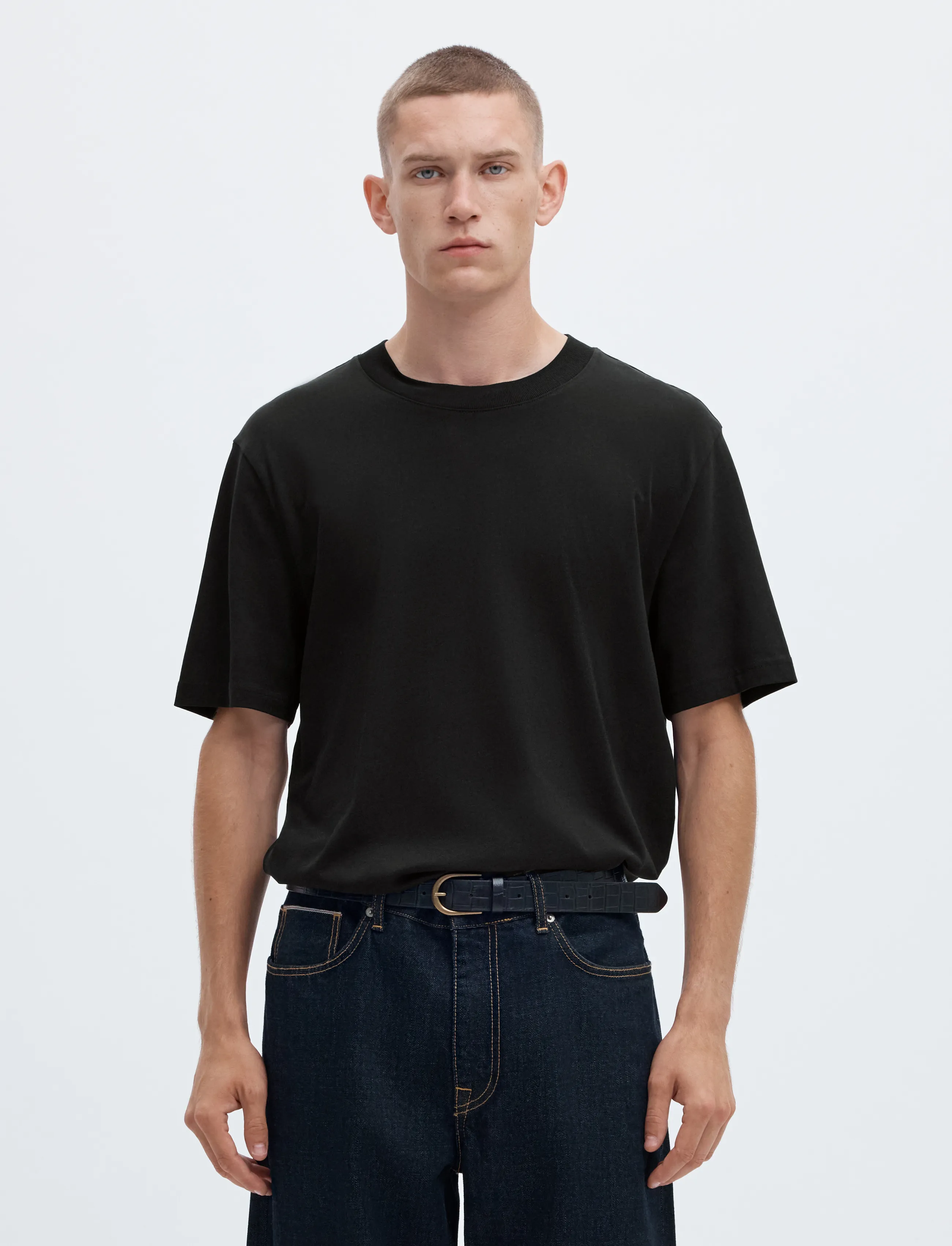 Selected SLHCOLMAN SS O-NECK TEE NOOS - Clothing - BLACK / black