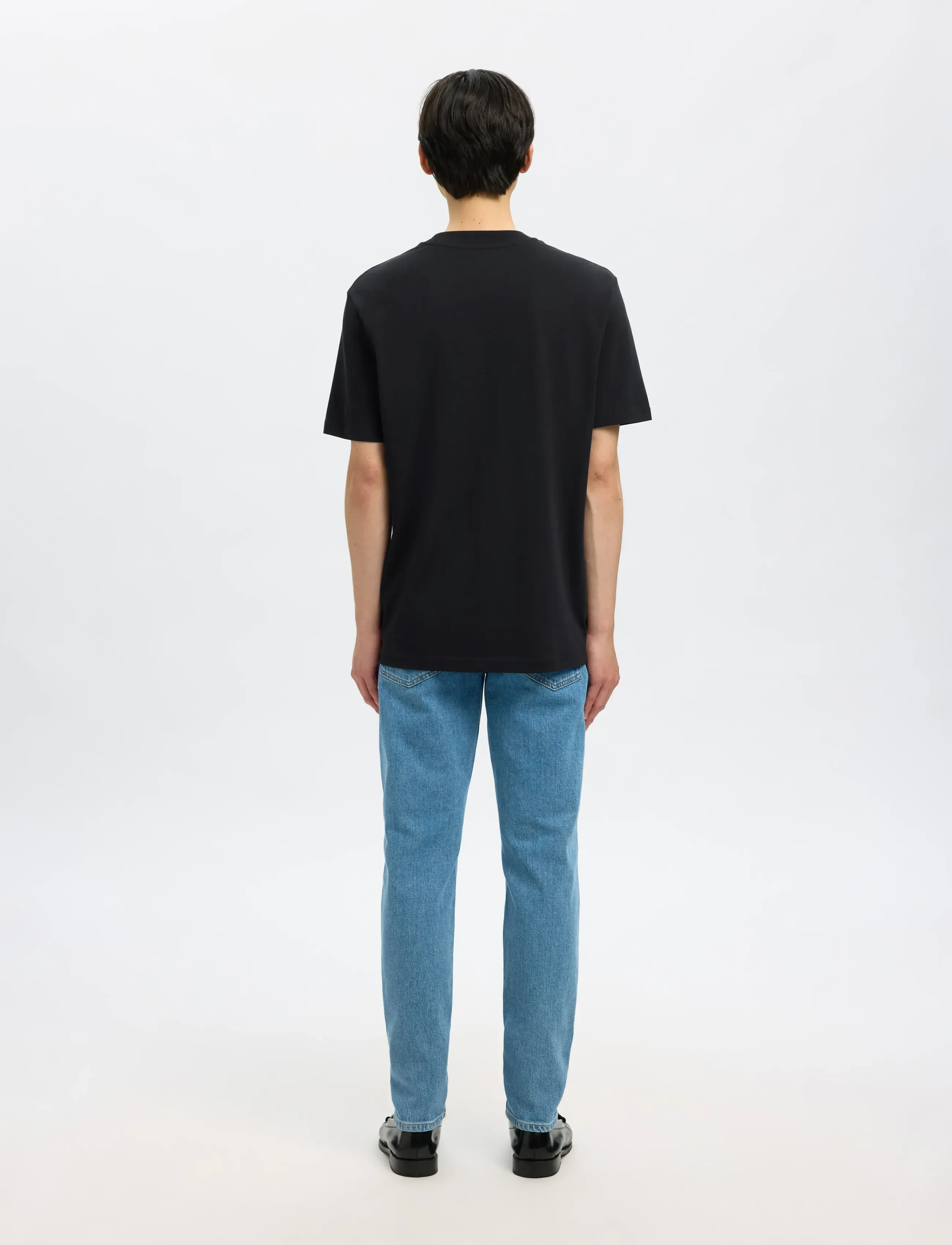 Selected - SLMCOLMAN SS O-NECK TEE NOOS - kortærmede t-shirts - black - 3