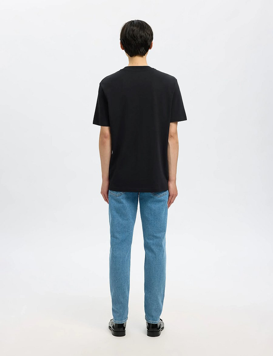 Selected - SLMCOLMAN SS O-NECK TEE NOOS - kurzärmelige t-shirts - black - 3