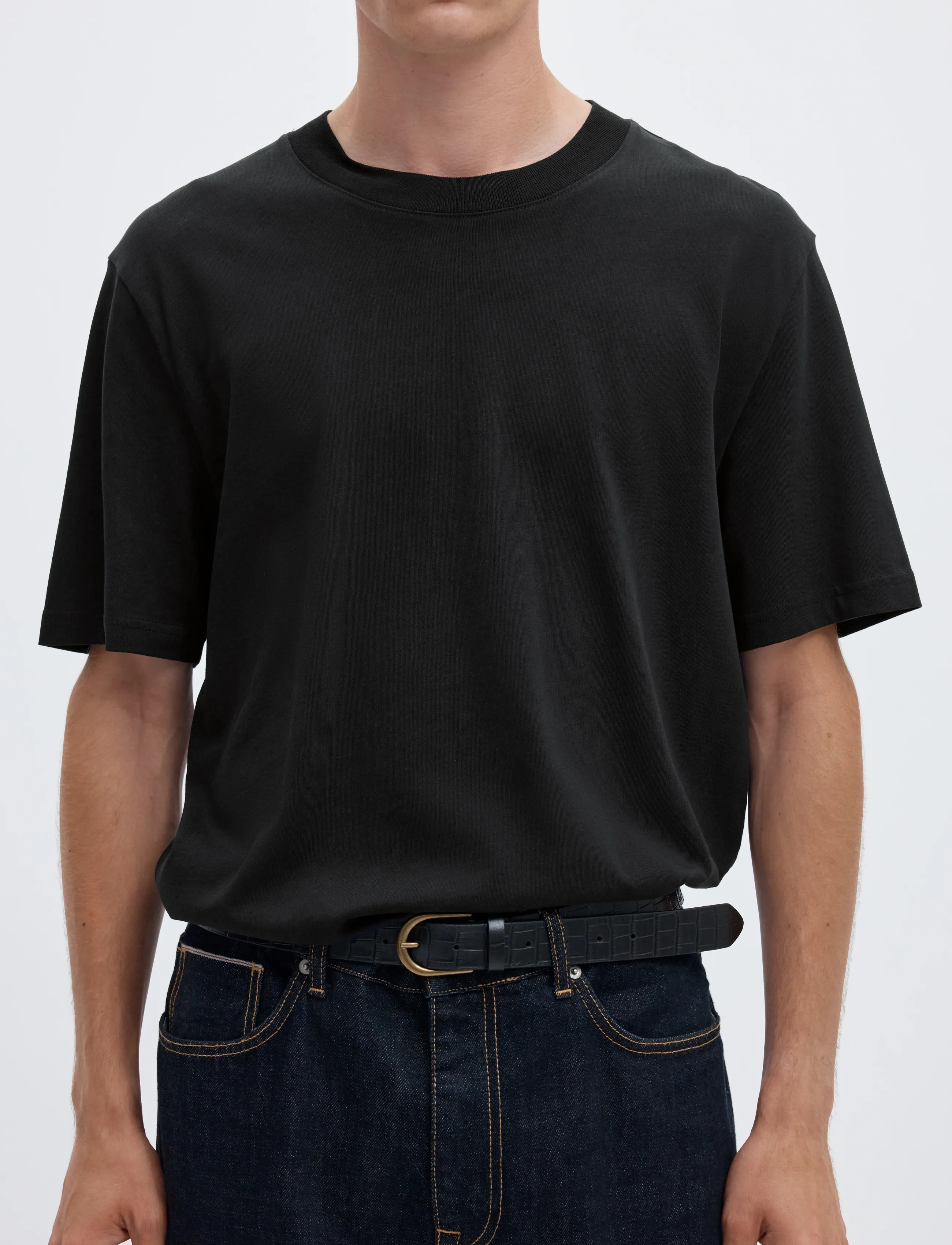 SELECTED Slmcolman Ss O-Neck Tee Noos t-shirts - bas herr – bild 4