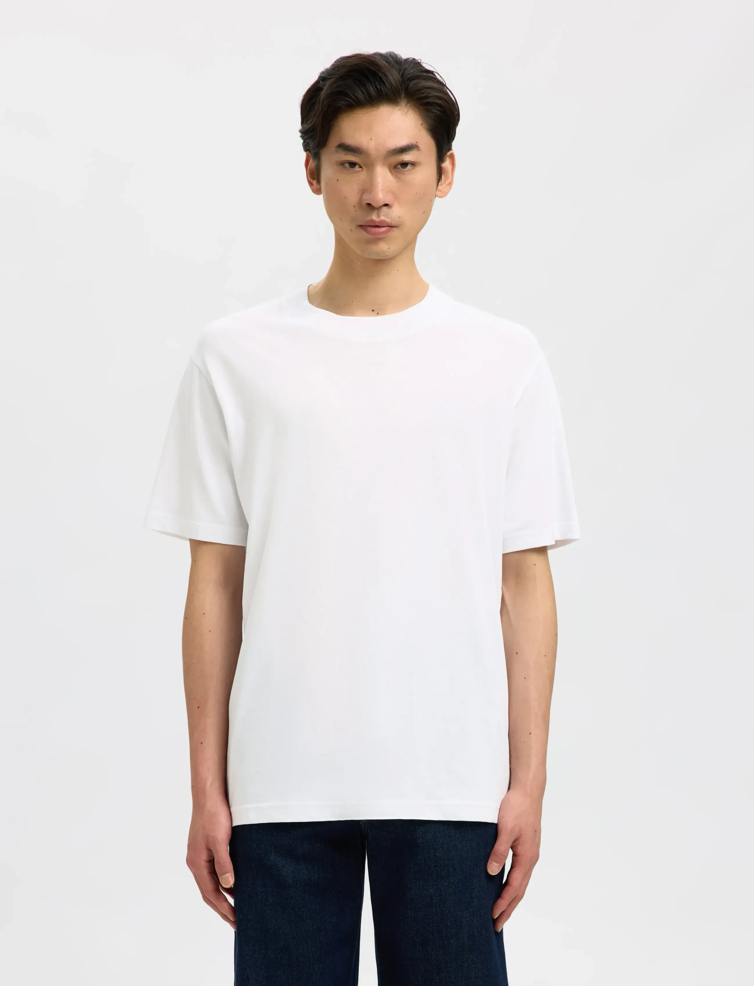 Selected SLMCOLMAN SS O-NECK TEE NOOS - 4 for 3 - BRIGHT WHITE / white