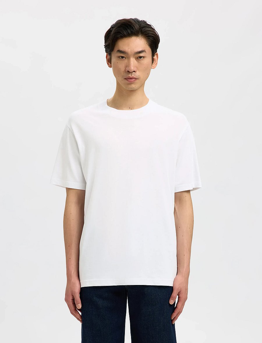Selected - SLMCOLMAN SS O-NECK TEE NOOS - kurzärmelig - bright white - 0