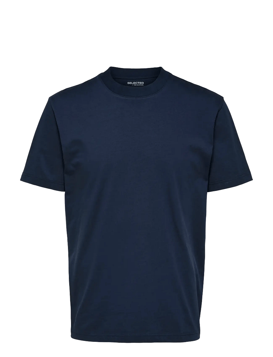 Selected - SLMCOLMAN SS O-NECK TEE NOOS - kurzärmelige t-shirts - navy blazer - 1