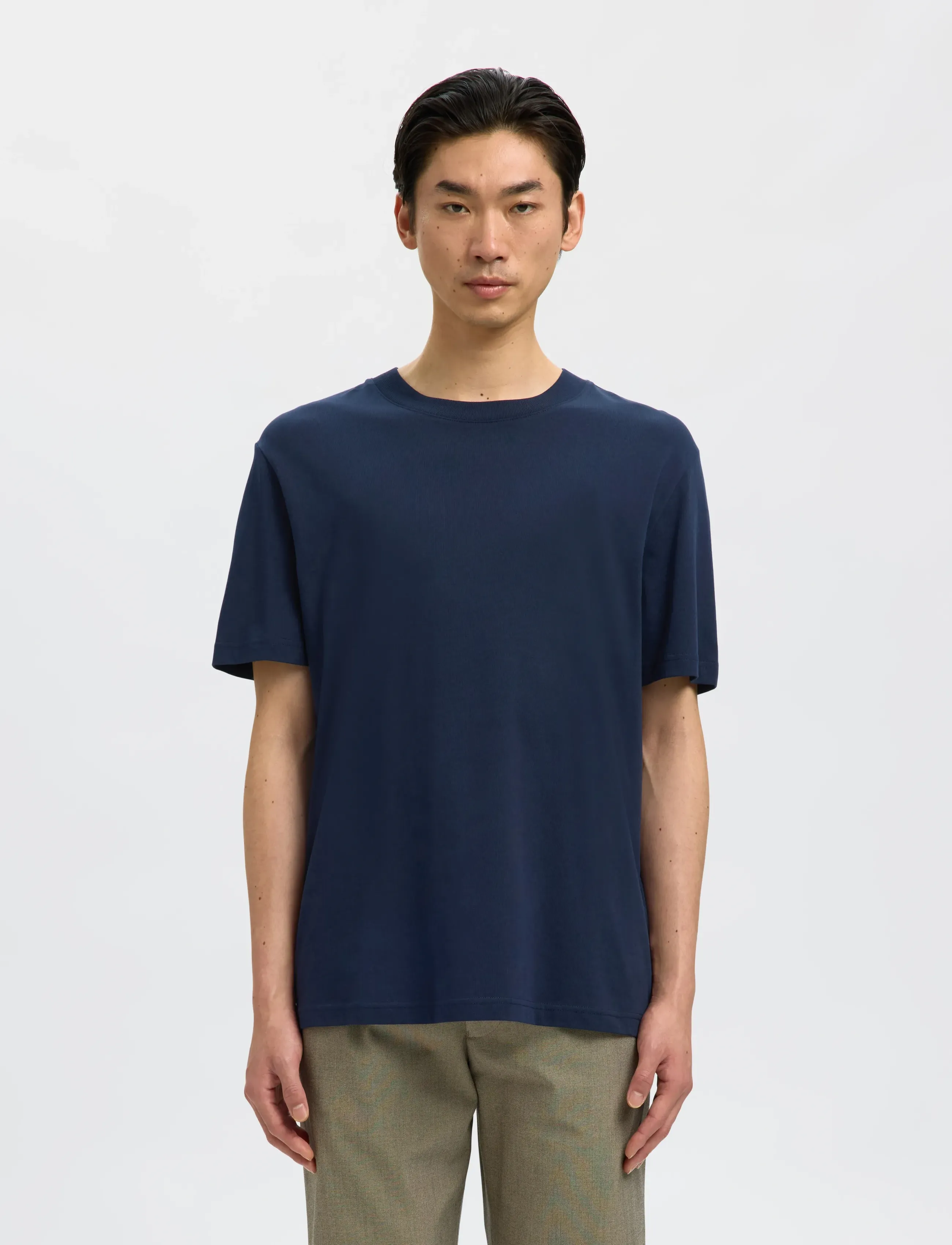 Selected SLMCOLMAN SS O-NECK TEE NOOS - Kleidung - NAVY BLAZER / navy