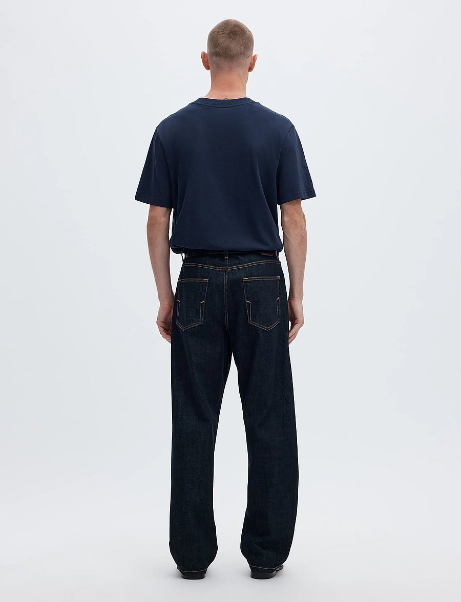Selected - SLMCOLMAN SS O-NECK TEE NOOS - kurzärmelige t-shirts - navy blazer - 3