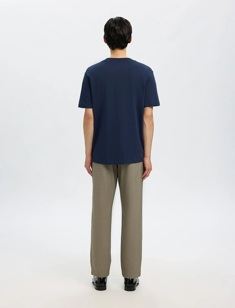 Selected - SLMCOLMAN SS O-NECK TEE NOOS - kurzärmelige t-shirts - navy blazer - 3