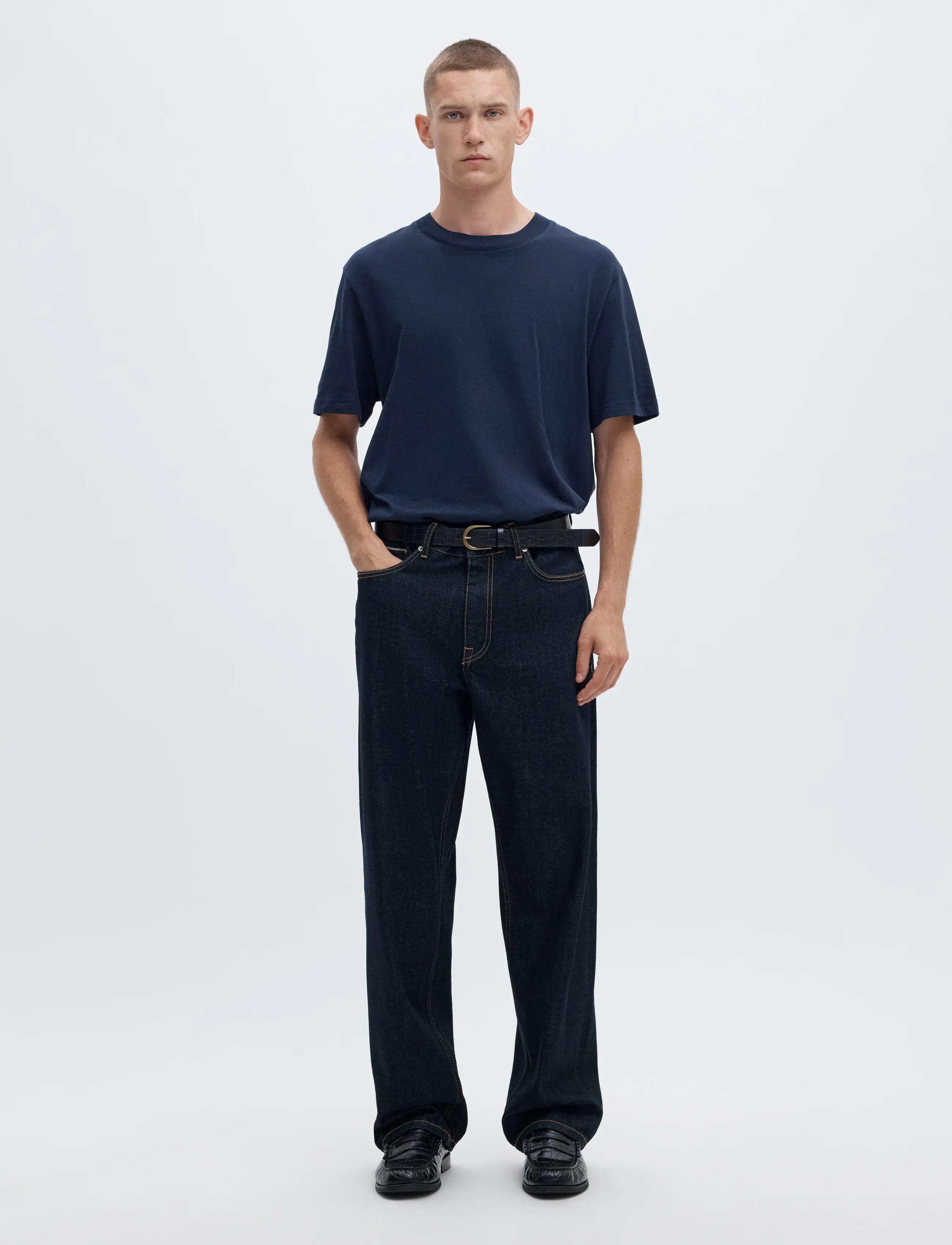 Selected - SLMCOLMAN SS O-NECK TEE NOOS - kortærmede t-shirts - navy blazer - 4