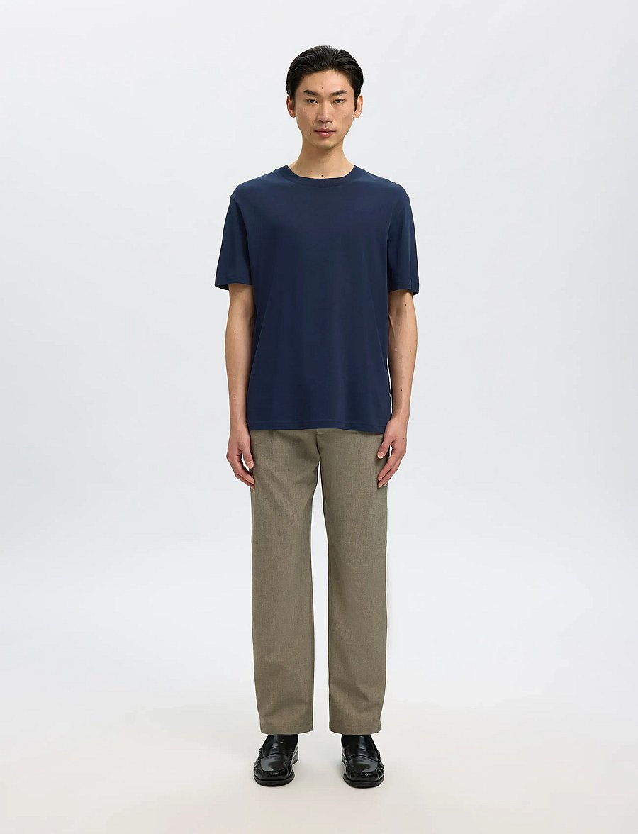 Selected - SLMCOLMAN SS O-NECK TEE NOOS - kurzärmelige t-shirts - navy blazer - 4