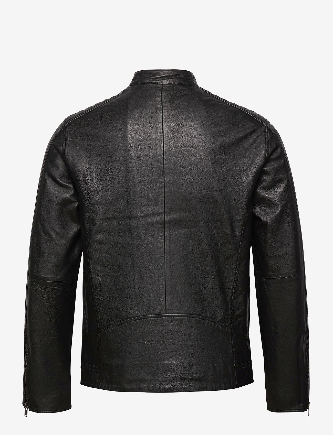 Selected Homme - SLHICONIC RACER LEATHER JKT W - black - 1
