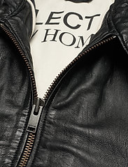 Selected Homme - SLHICONIC RACER LEATHER JKT W - black - 2