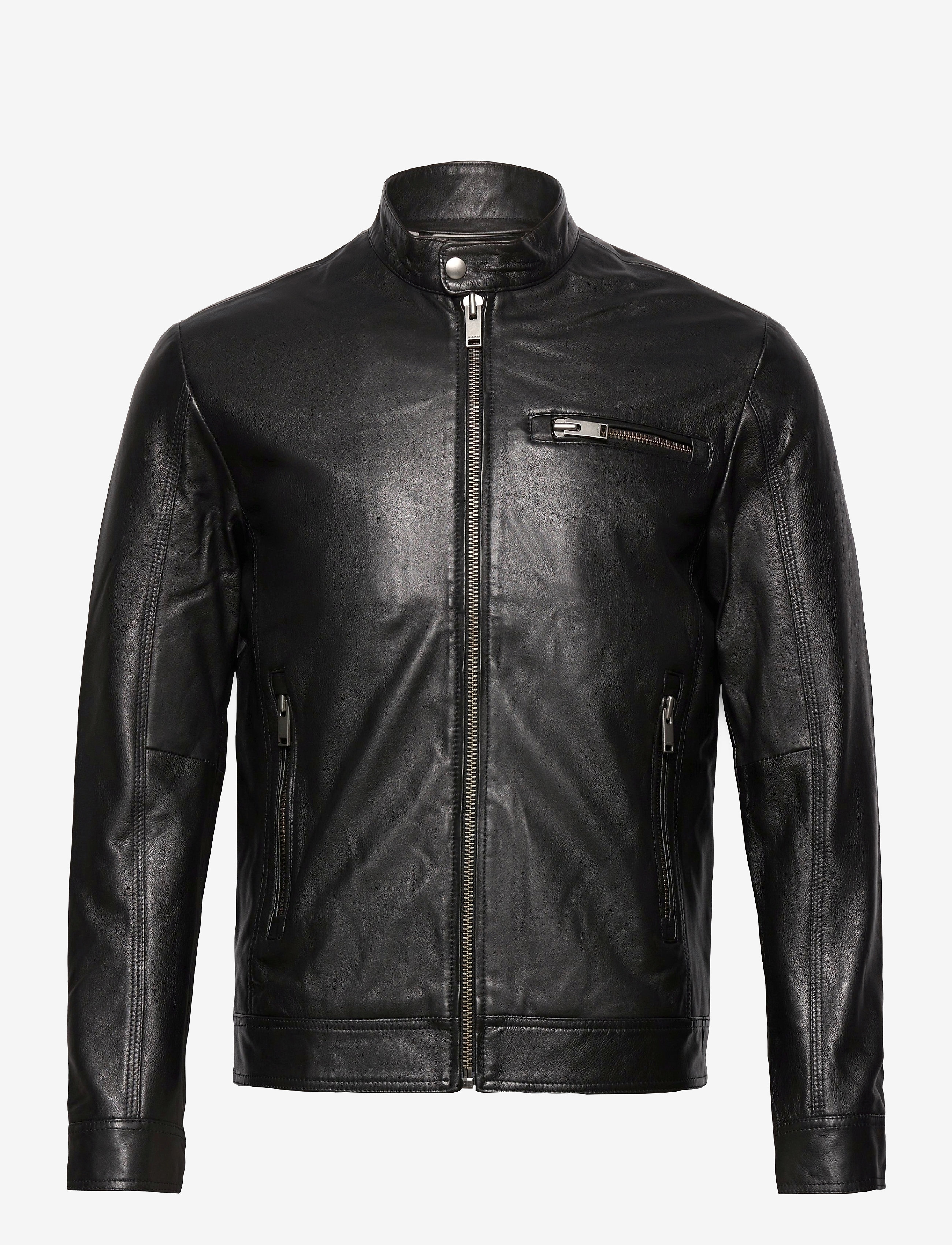 Selected Homme - SLHICONIC CLASSIC LEATHER JKT W - black - 0