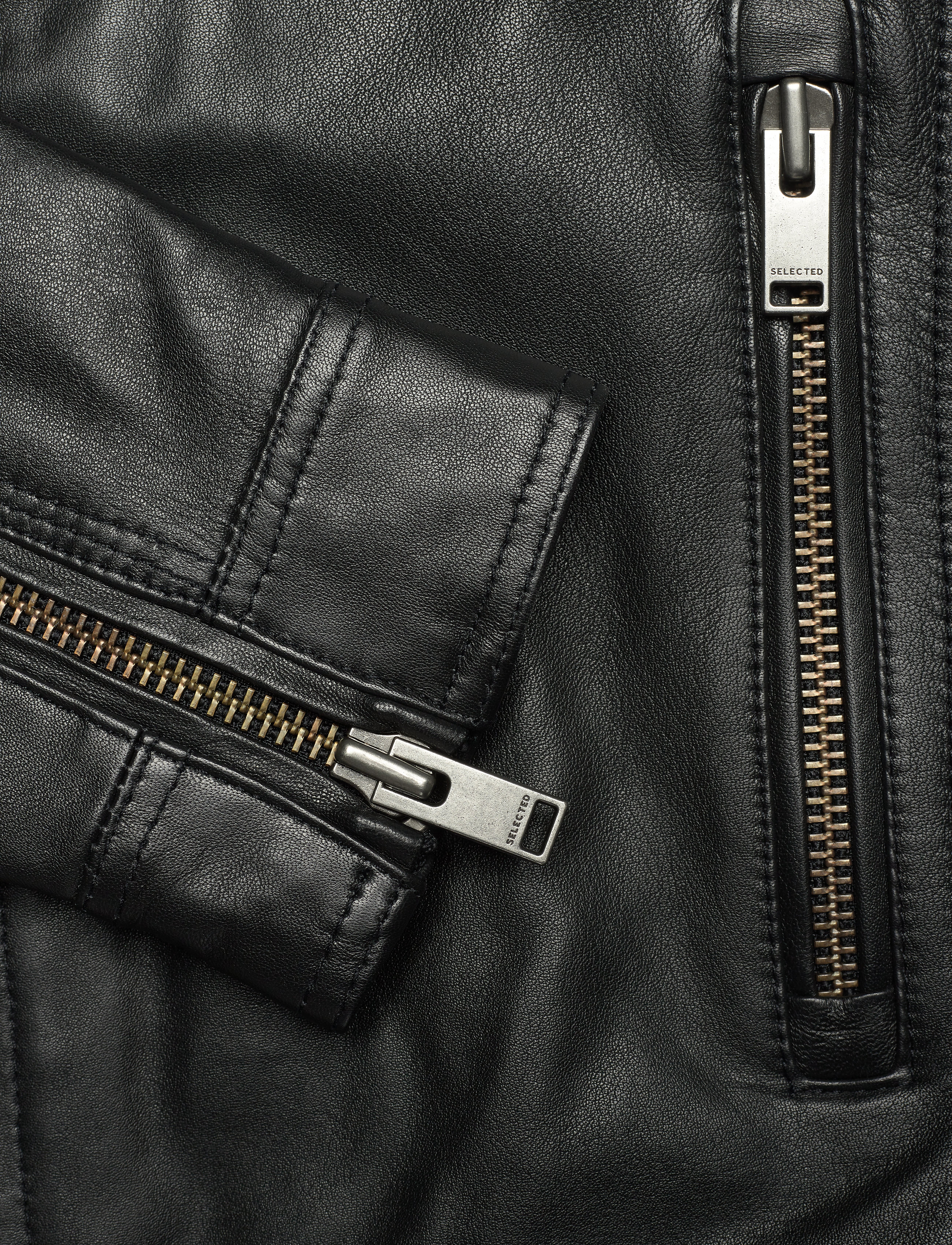 Selected Homme - SLHICONIC CLASSIC LEATHER JKT W - black - 3