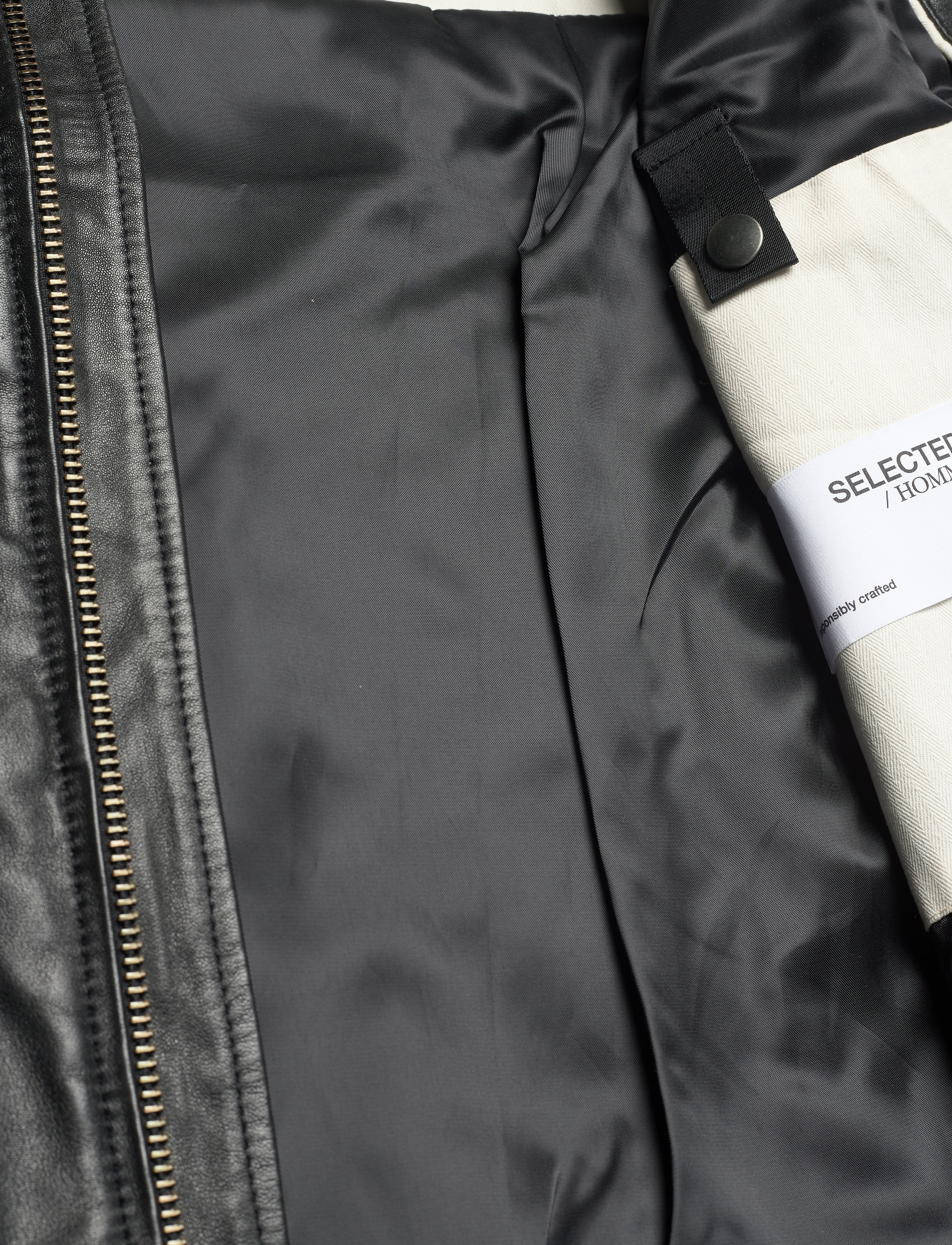 Selected Homme - SLHICONIC CLASSIC LEATHER JKT W - black - 4