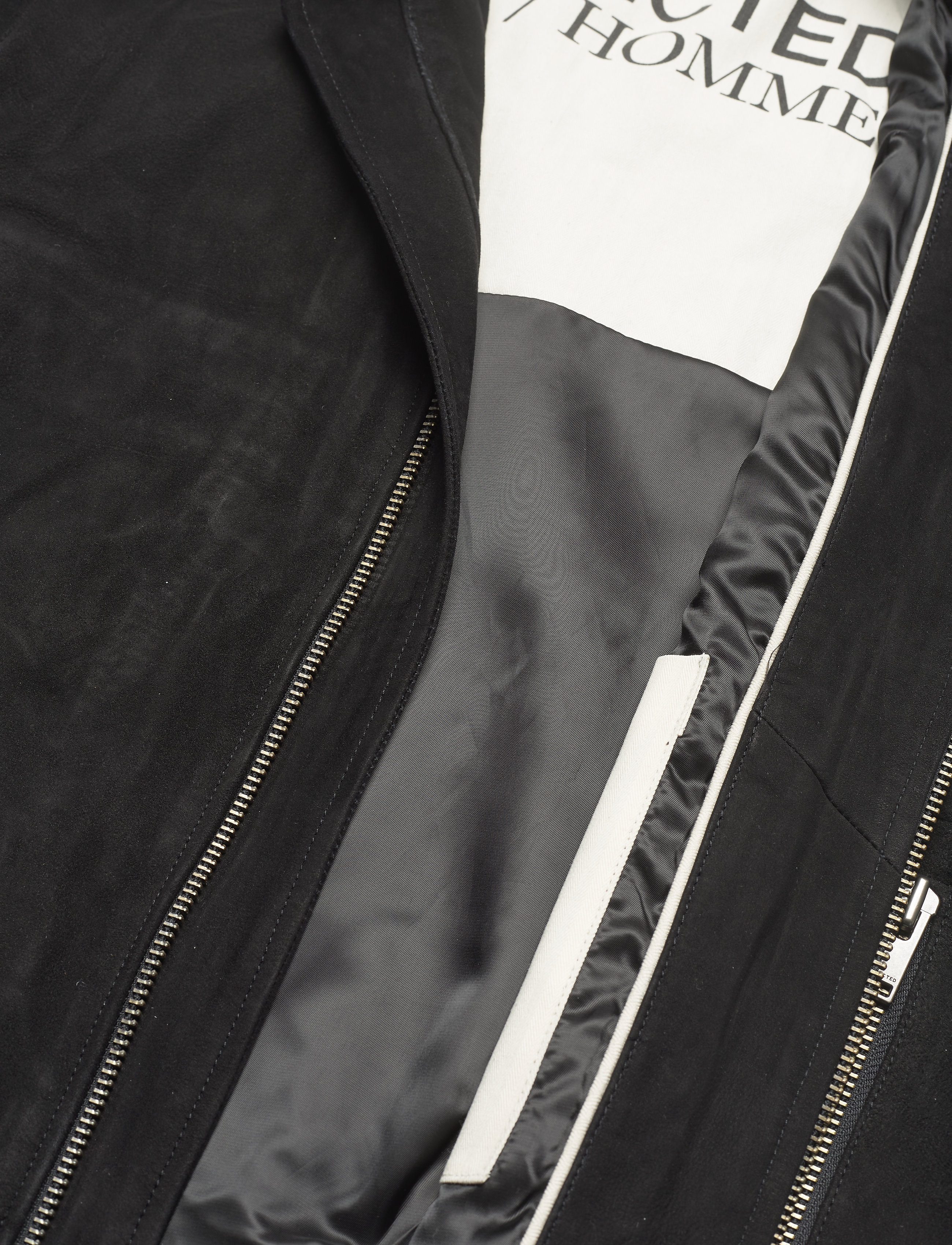 Selected Homme - SLHICONIC BOMBER SUEDE JKT W - black - 4