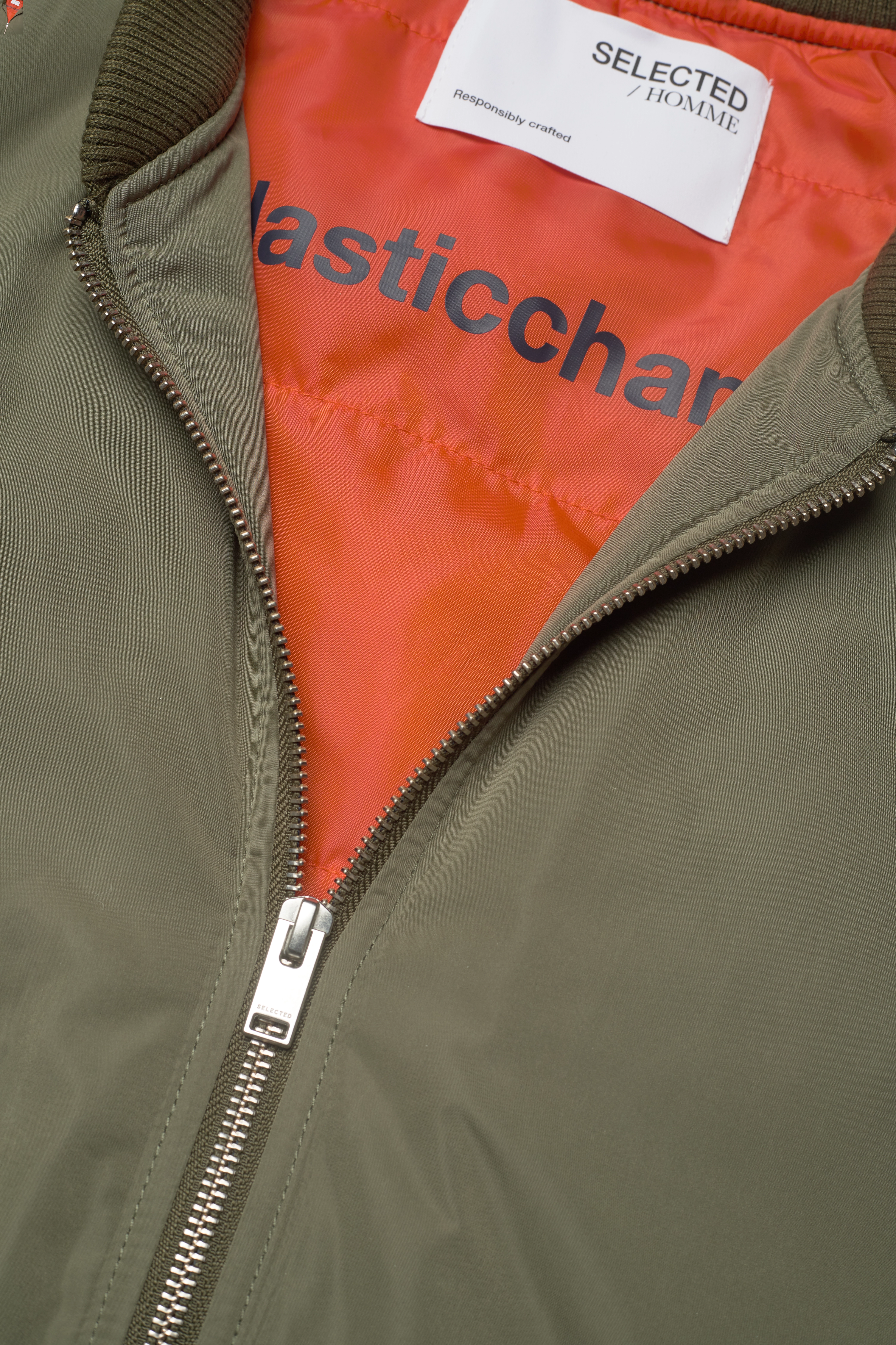 Selected Homme - SLHPLASTIC CHANGE BOMBER JKT W - dusty olive - 2