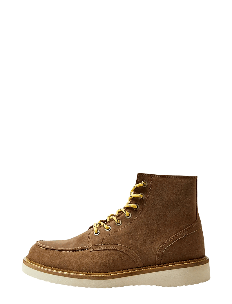 Selected - SLHTEO NEW SUEDE MOC-TOE BOOT - støvler med snøre - soft silt - 0