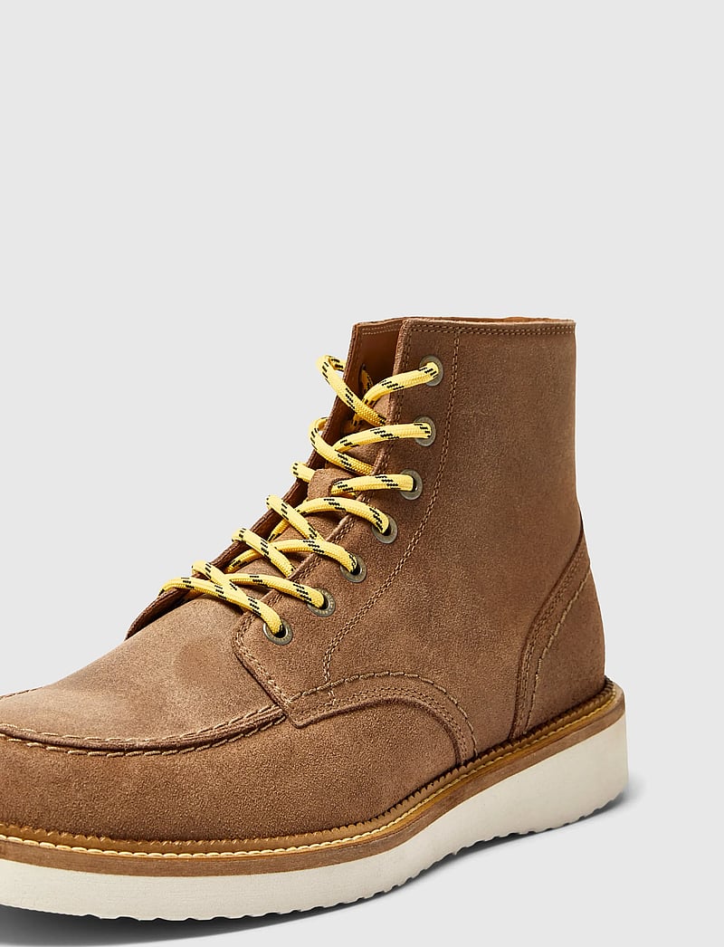 Selected - SLHTEO NEW SUEDE MOC-TOE BOOT - støvler med snøre - soft silt - 3