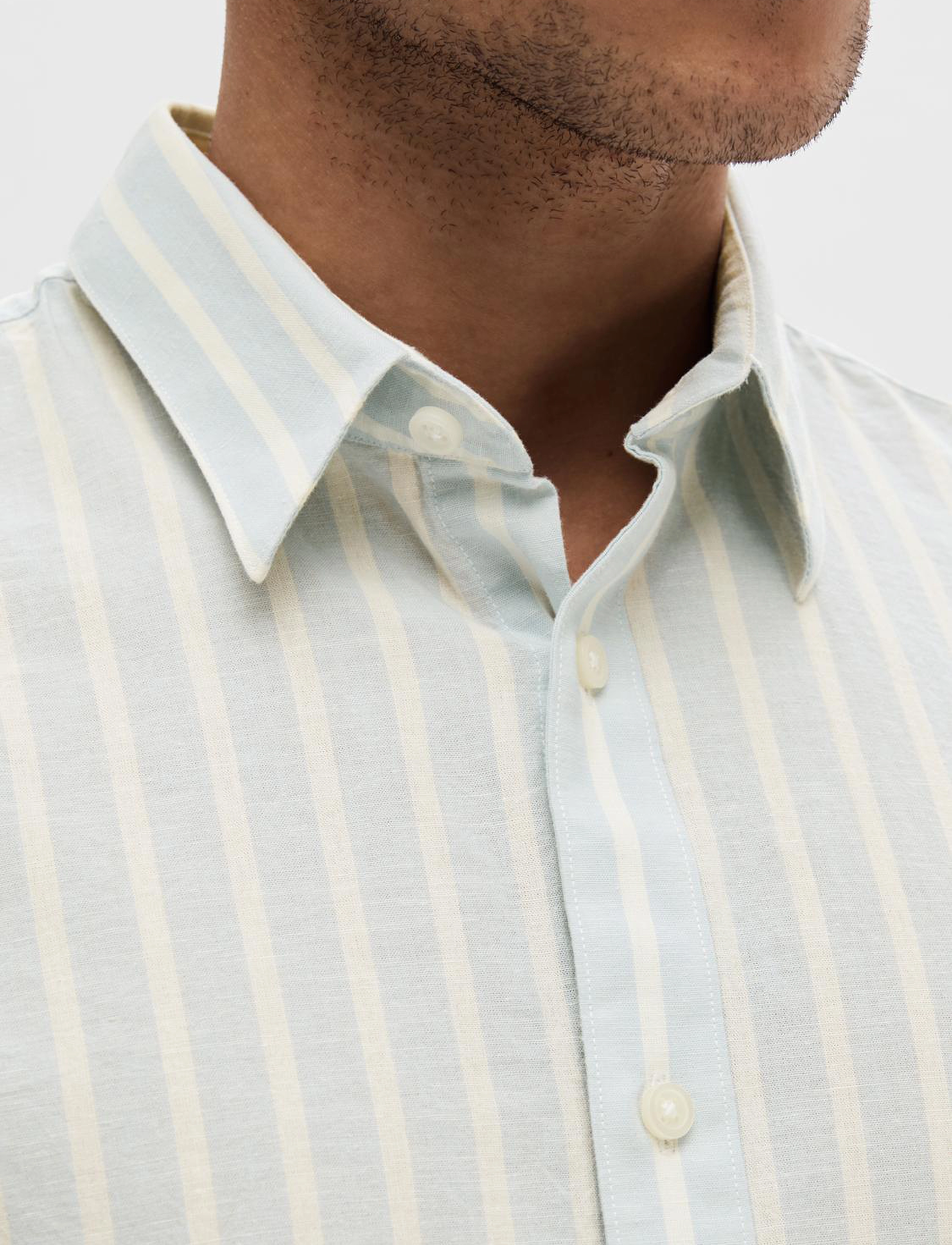 Selected - SLHSLIMNEW-LINEN SHIRT LS W - cashmere blue - 3