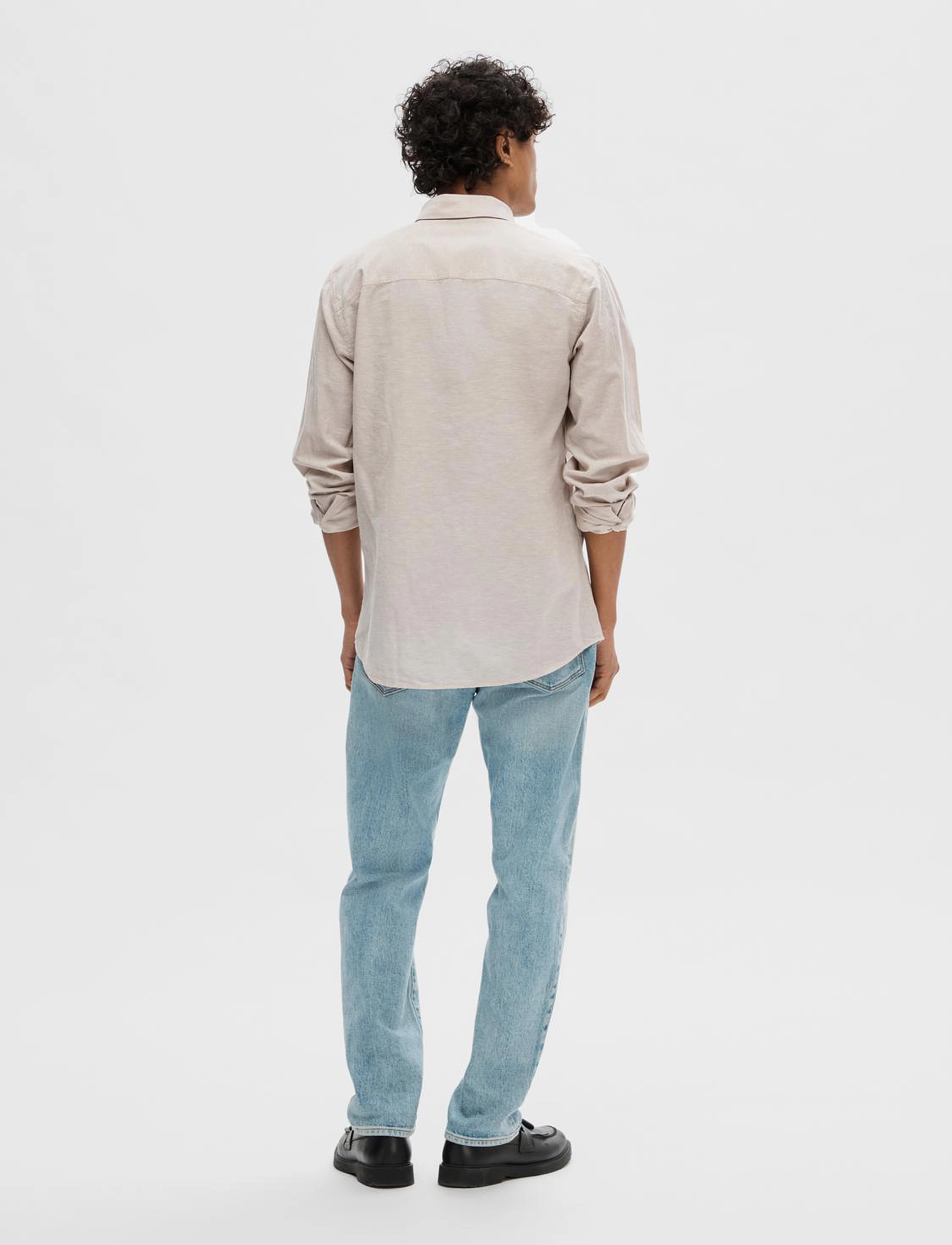 Selected - SLHSLIMNEW-LINEN SHIRT LS W - pure cashmere - 2