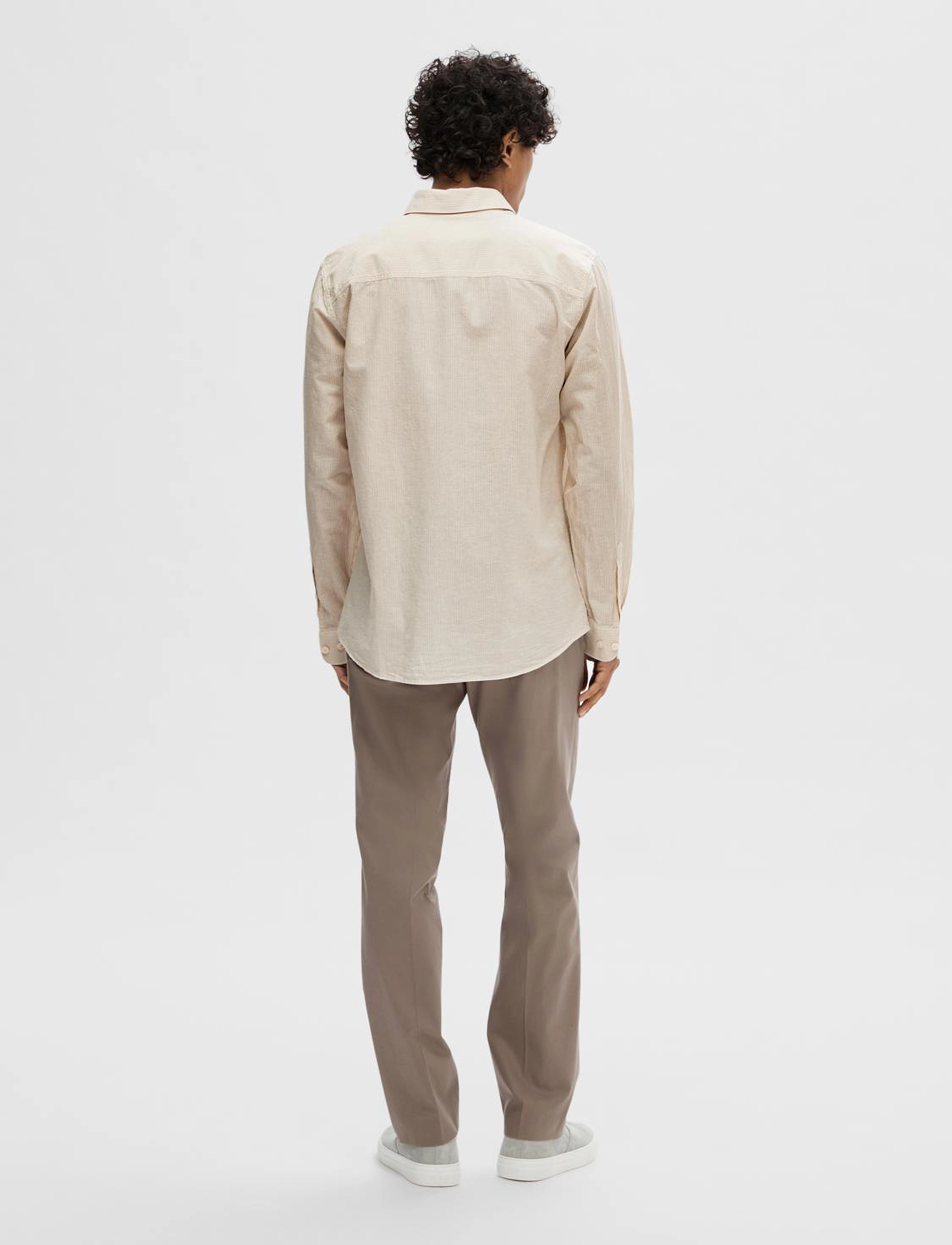 Selected - SLHSLIMNEW-LINEN SHIRT LS W - pure cashmere - 2