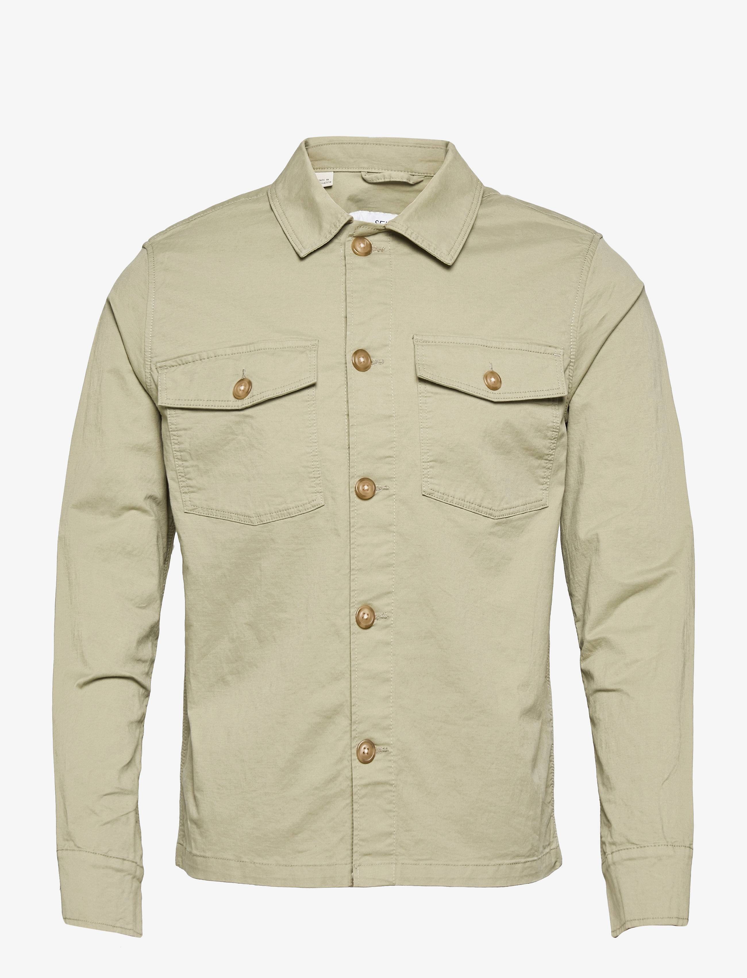 Selected Homme - SLHELLIOT LINEN SHIRT JACKET W - tea - 0