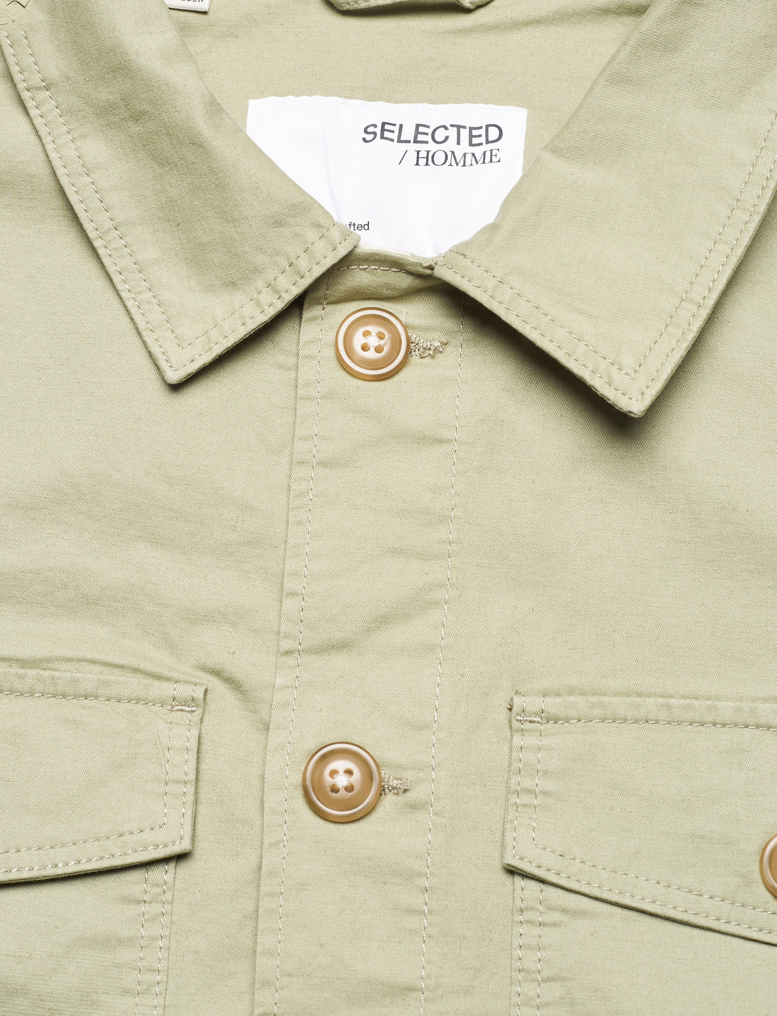 Selected Homme - SLHELLIOT LINEN SHIRT JACKET W - tea - 2