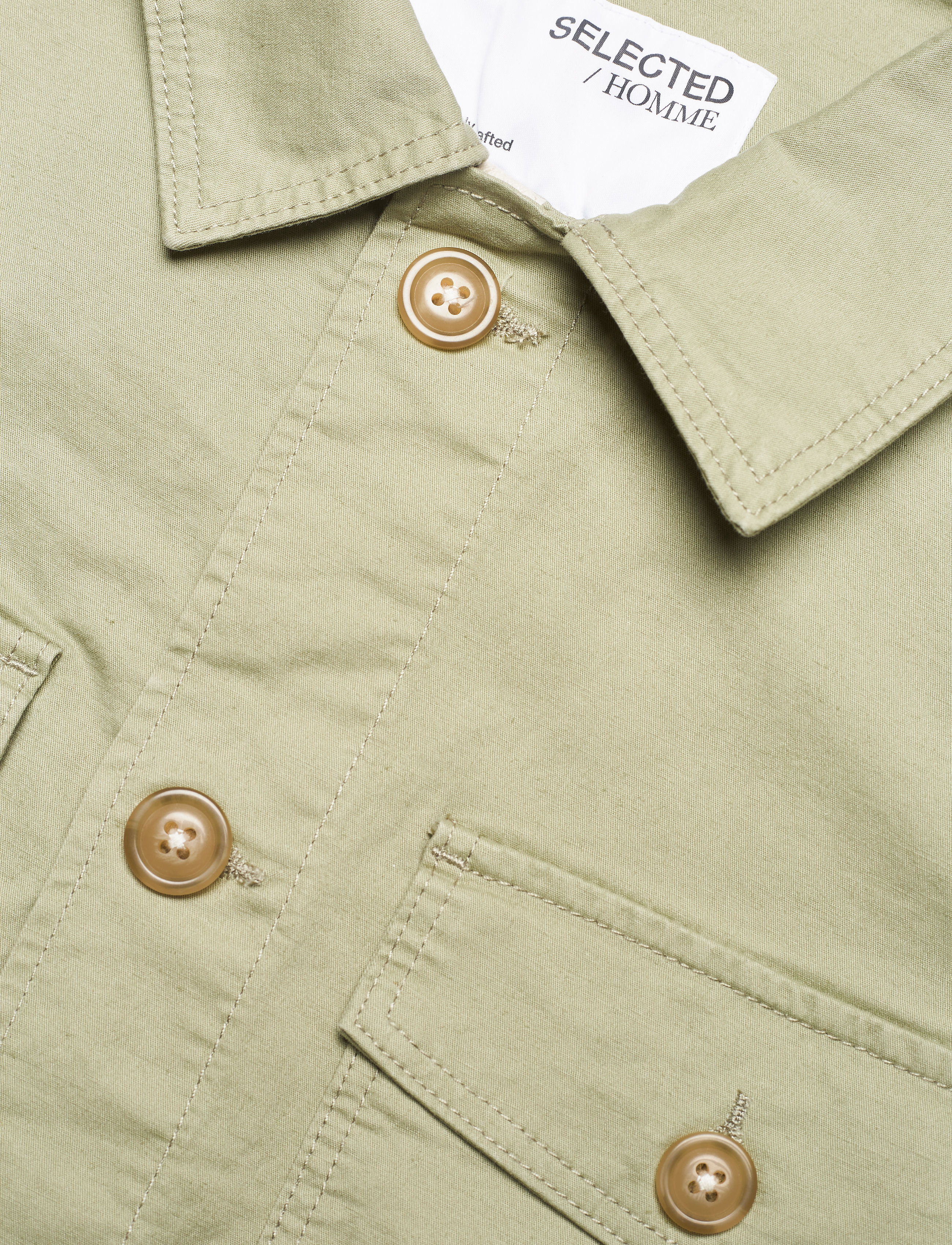Selected Homme - SLHELLIOT LINEN SHIRT JACKET W - tea - 3