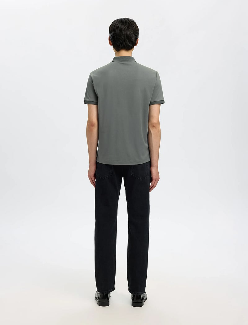 Selected - SLHFAVE ZIP SS POLO NOOS - kurzärmelig - agave green - 2