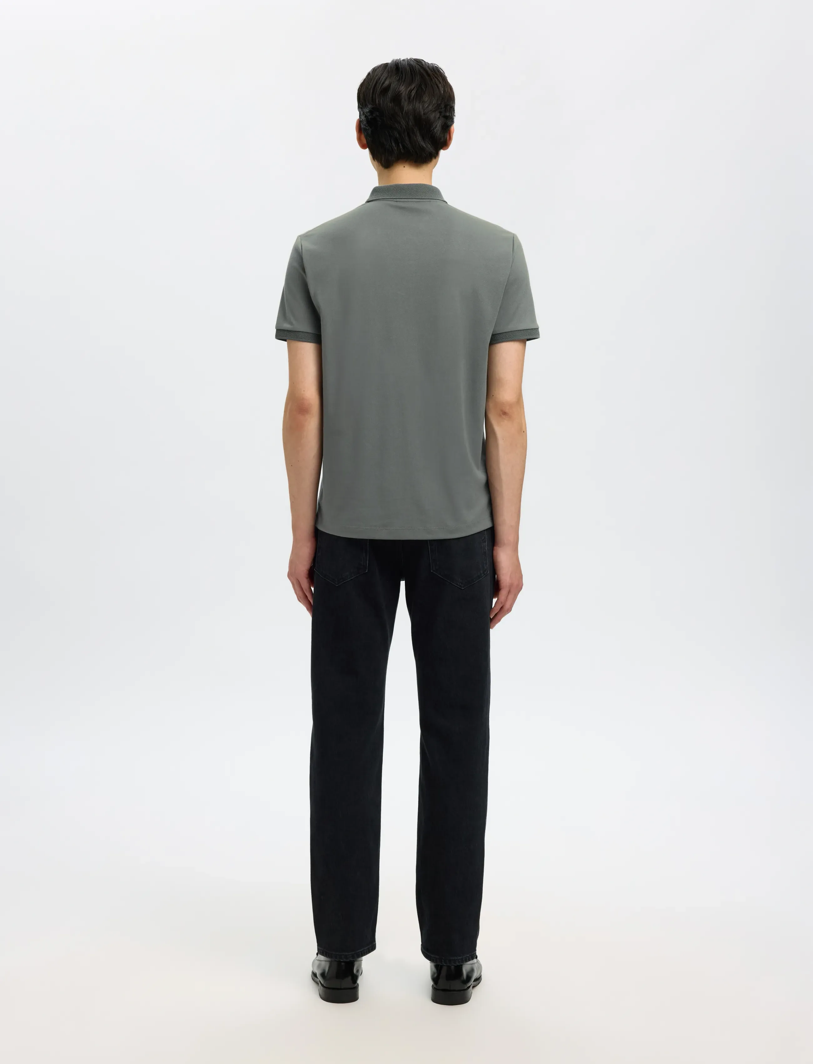 Selected - SLMFAVE ZIP SS POLO NOOS - lühikeste varrukatega polod - agave green - 2