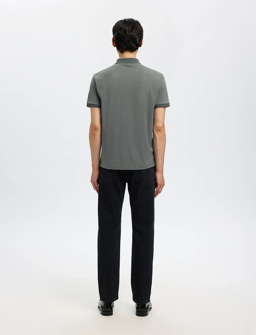 Selected - SLMFAVE ZIP SS POLO NOOS - kurzärmelig - agave green - 2